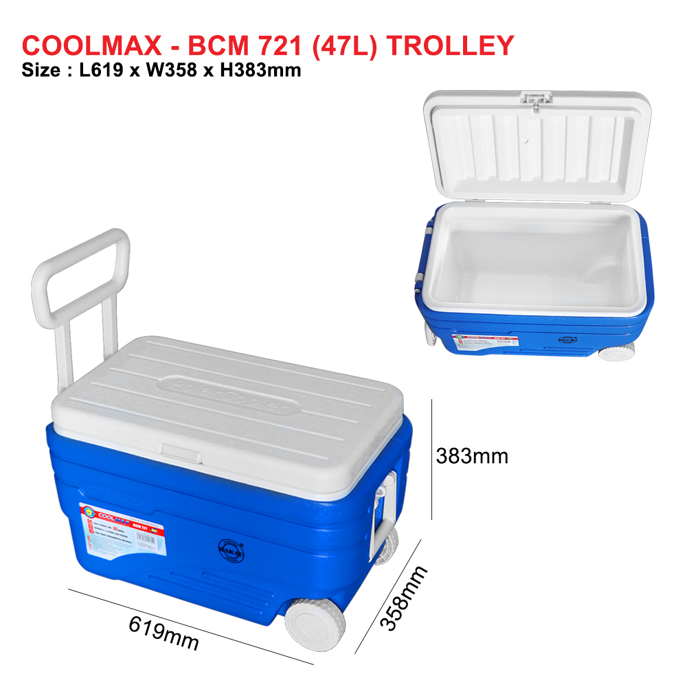 Bakau Coolmax Trolley (36L-98L) Cooler Box Kotak Box Tahan Sejuk ...