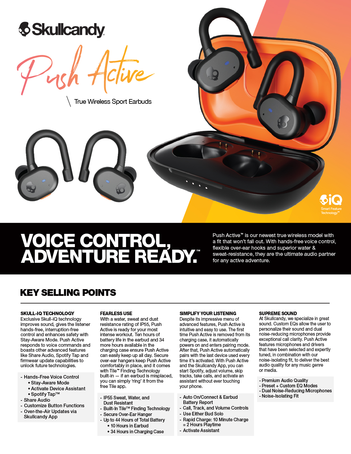 Skullcandy push best sale volume control