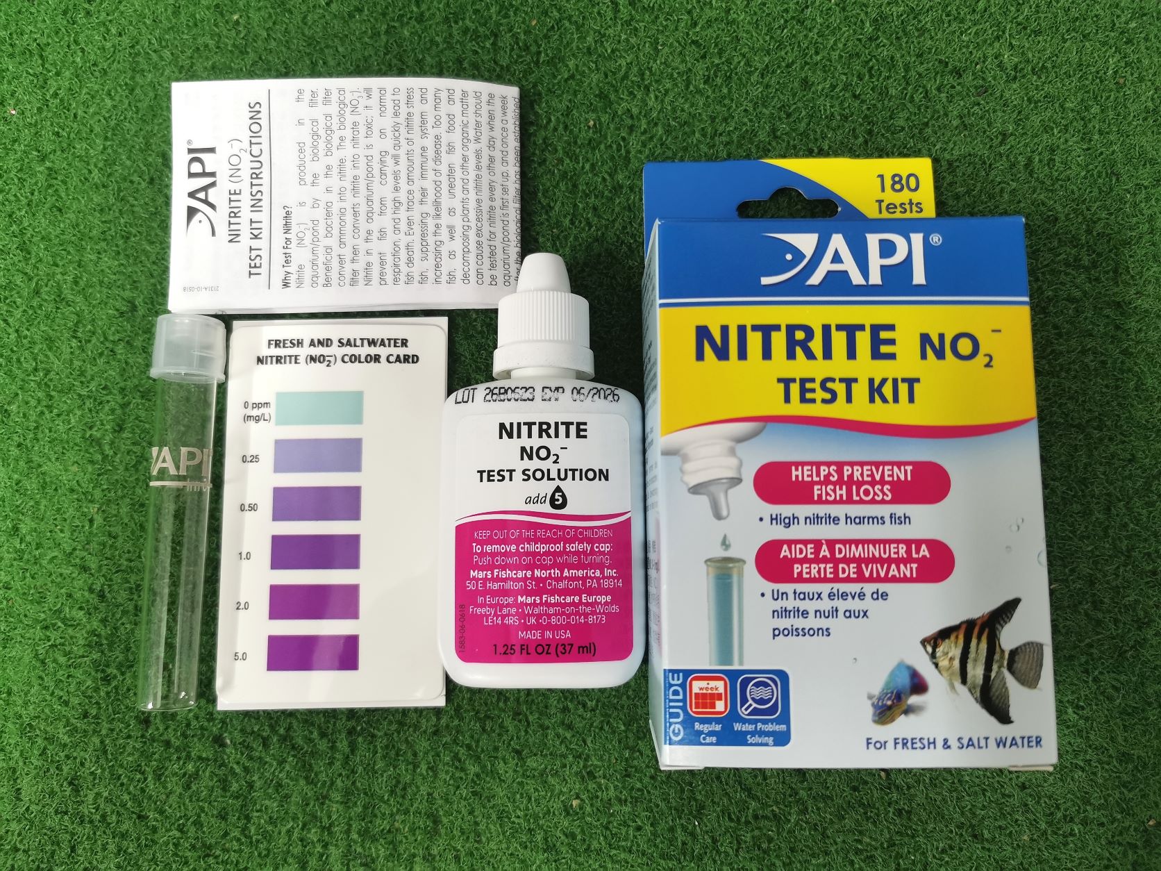 API Nitrite NO2 Test Kit. Pond Aquarium Fresh/Salt Water Tester ...