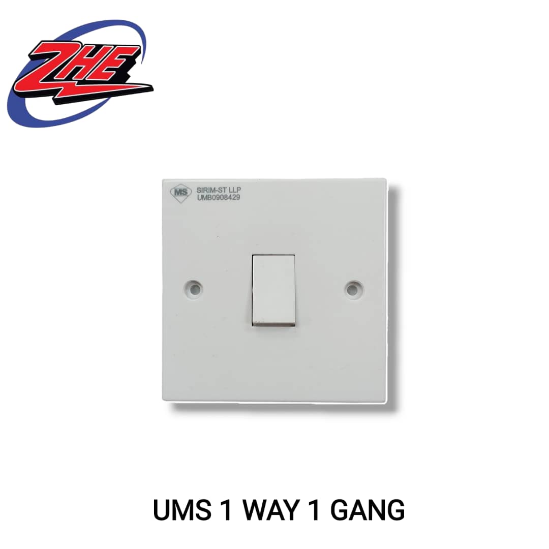 UMS 10A PVC 1 WAY 1 GANG 2 GANG 3 GANG 4 GANG WALL SWITCH BUTTON SOKET ...
