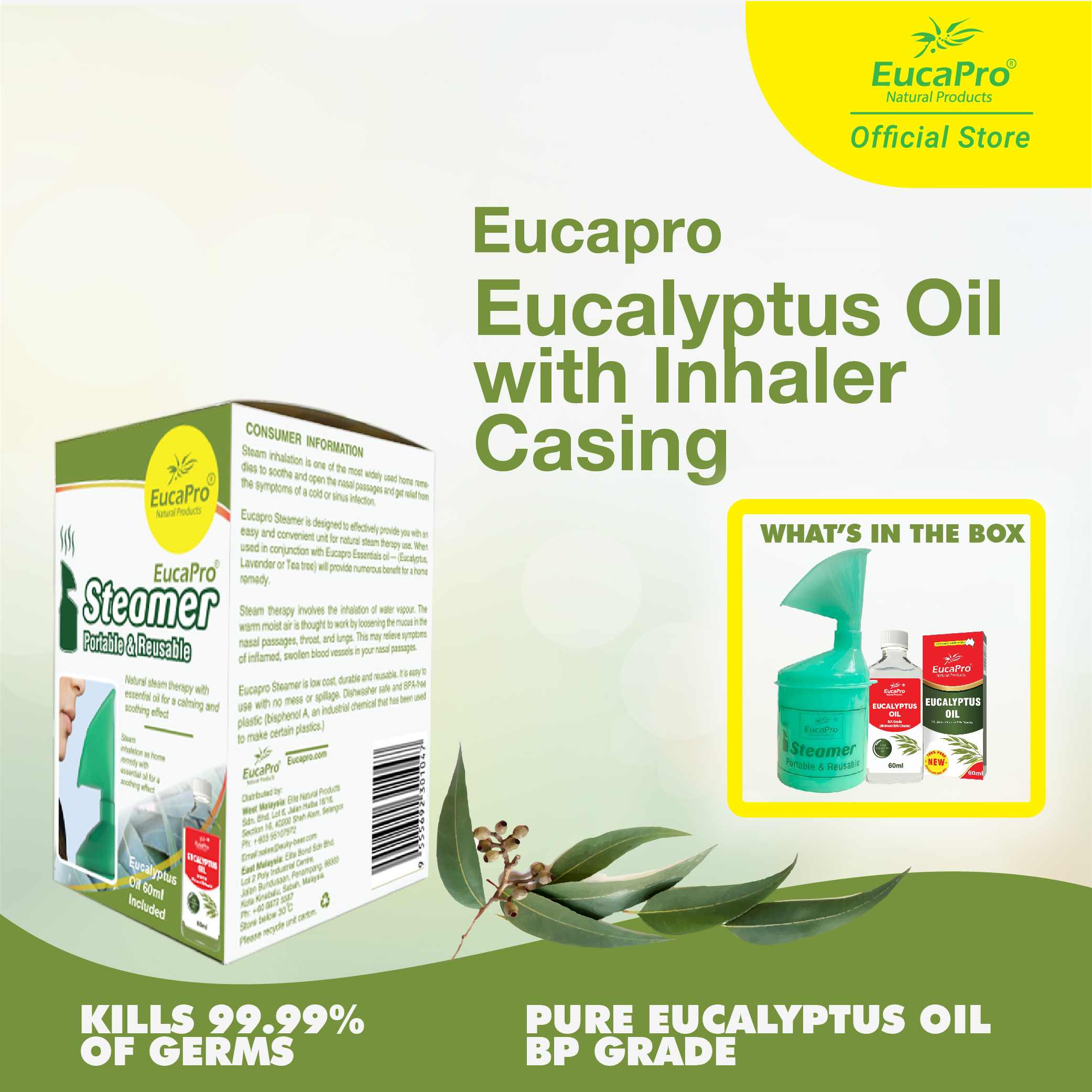 Eucapro Eucalyptus Oil with Inhaler Casing 60ml | Shopee Malaysia
