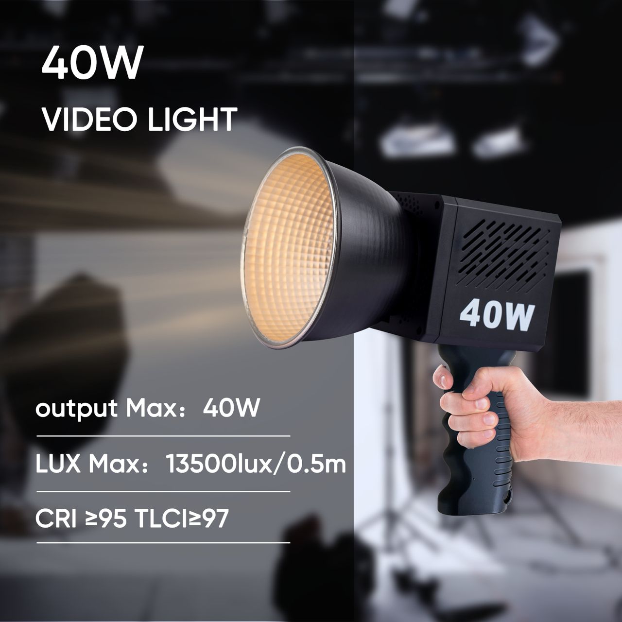 40W 2500K-6500K Bi-Color LED Palm Photography Video Light Portable ...