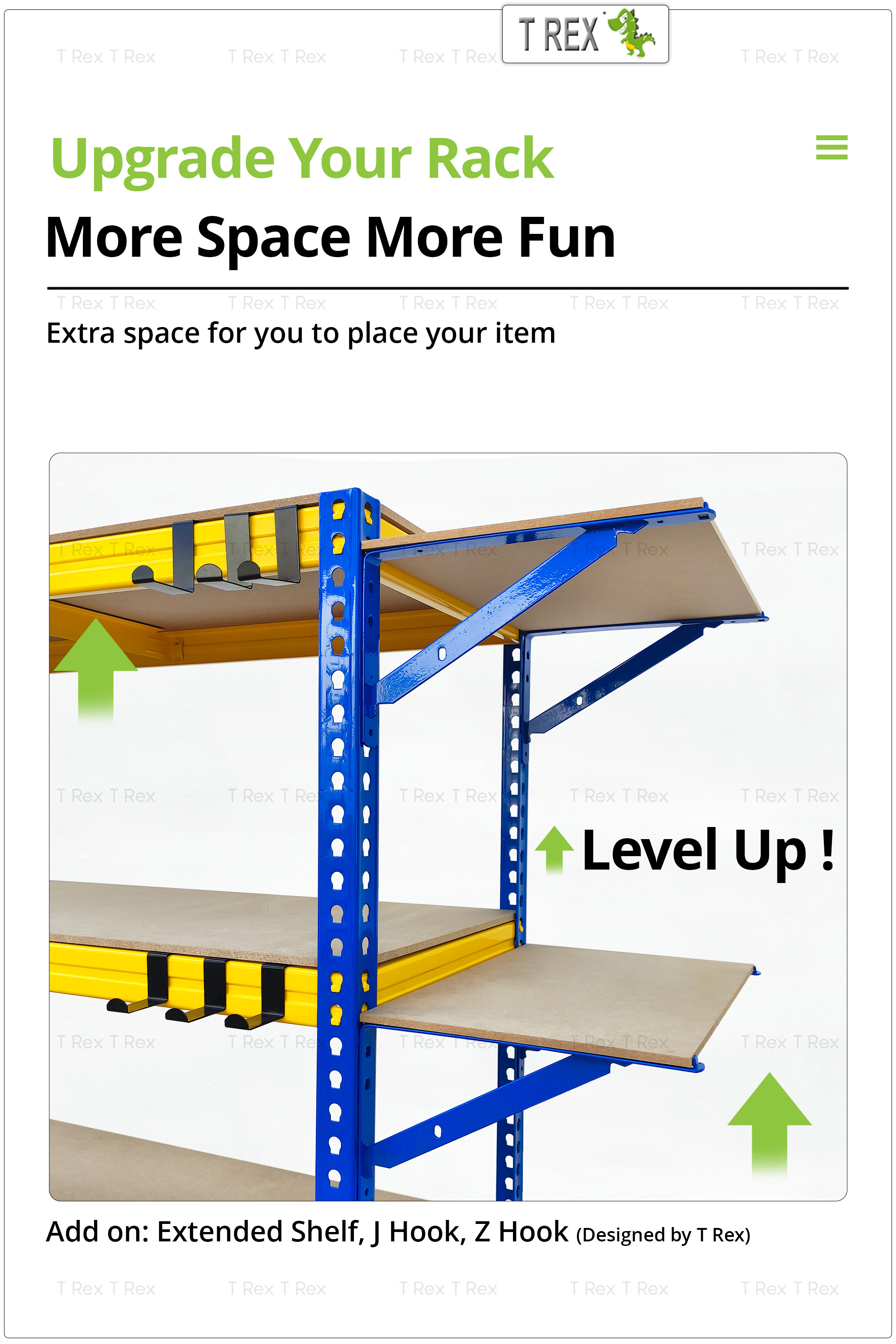 T Rex 3 Tiers Warehouse Boltless Rack / Home, Office Storage Rack ...