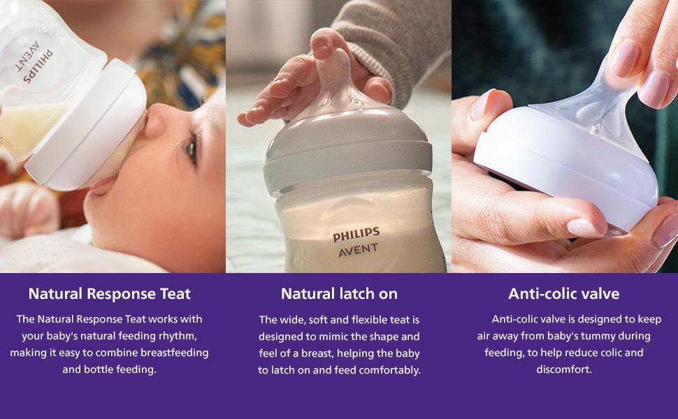 Philips Avent Natural Response PP/PPSU Baby Feeding Bottle 4oz/9oz/11oz ...