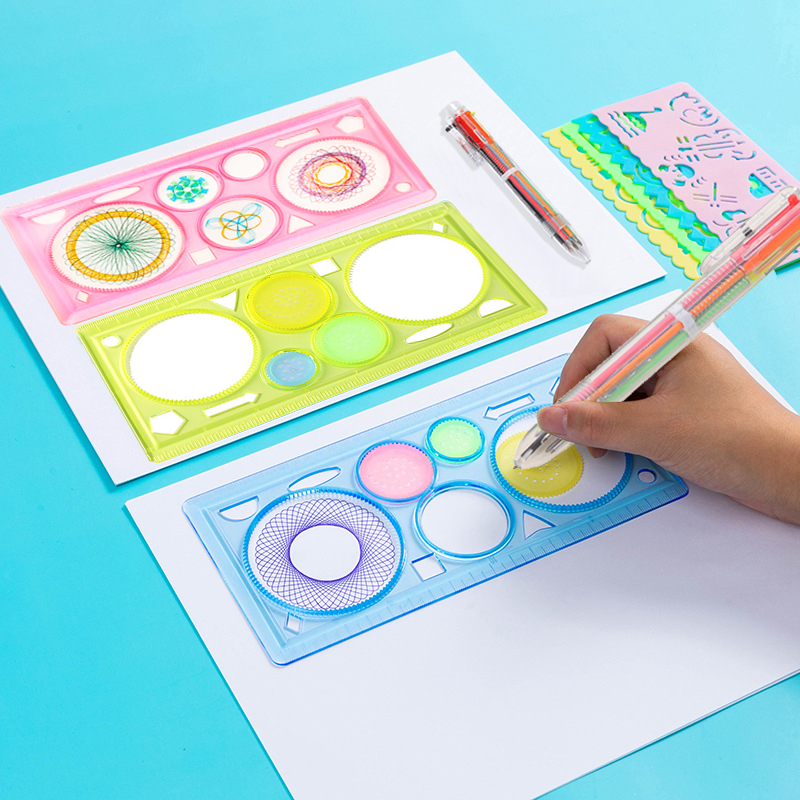 EZYLITTLES Children Drawing Ruler DIY Sketch Art Ruler Fancy Stationery ...