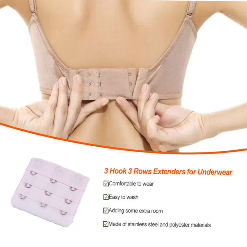 Bra Straps Extension 2 3 4 Hooks Penyambung bra Normal Elastic Bra hook ...