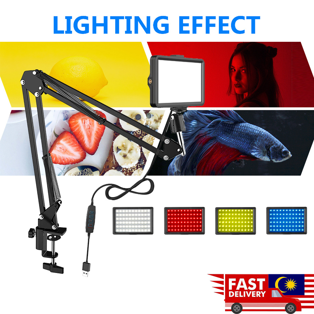Desktop LED Fill Light Stand RGB Filter Cards Light Board Set ...