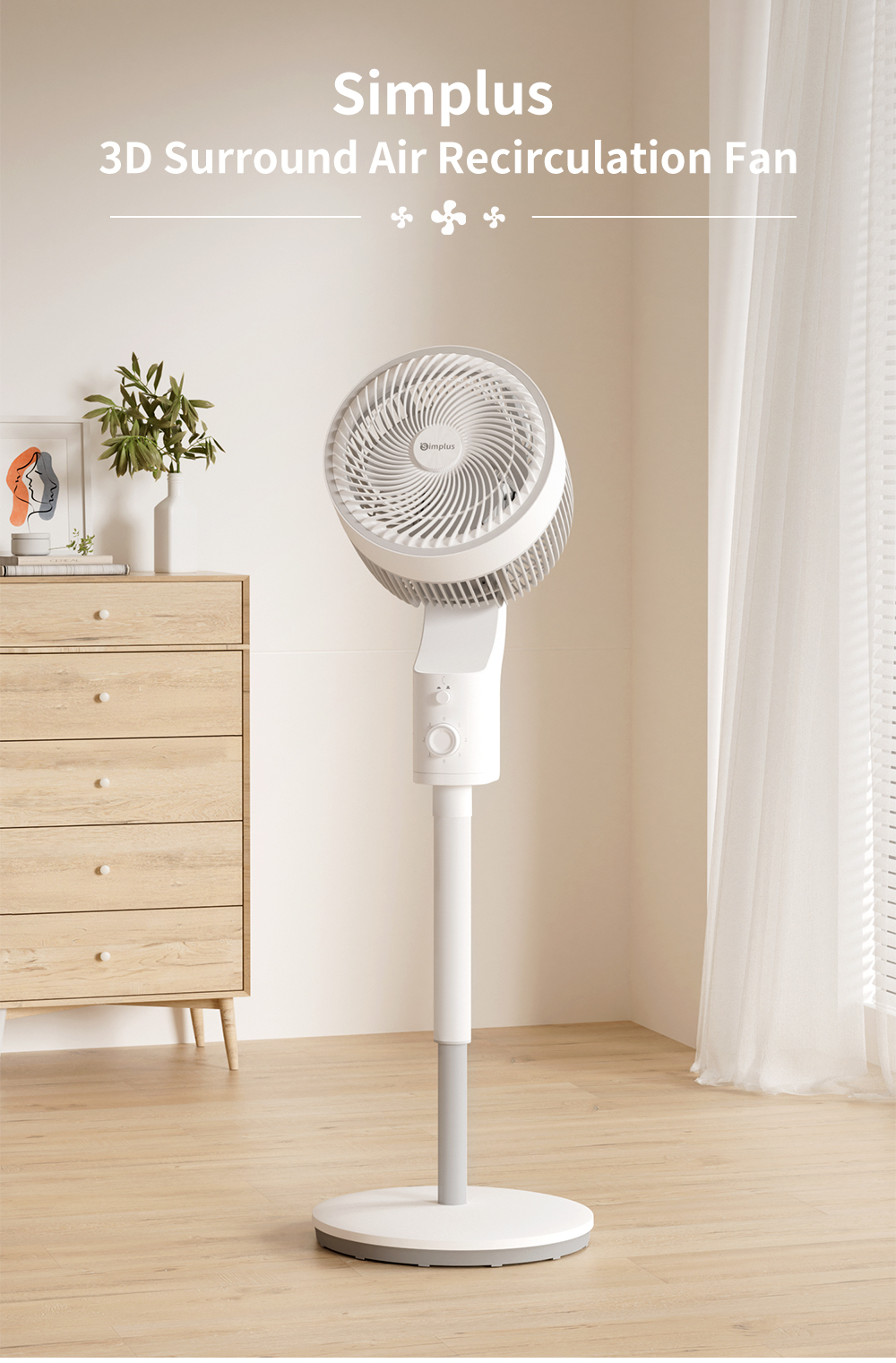 Simplus Air Circulation Fan | Household Vertical|Standing Fan | 3 Wind ...
