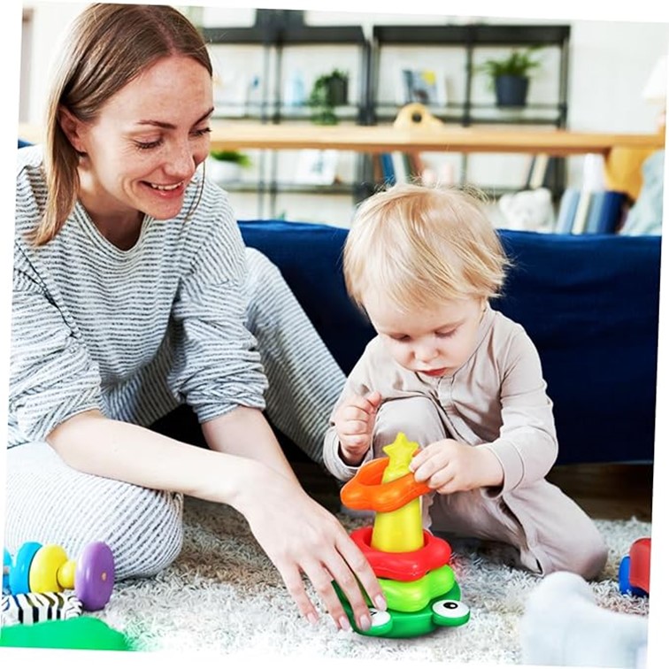 Rainbow Stacking Ring Baby Toys 1 year Toddler Toy Mainan baby 6 bulan ...