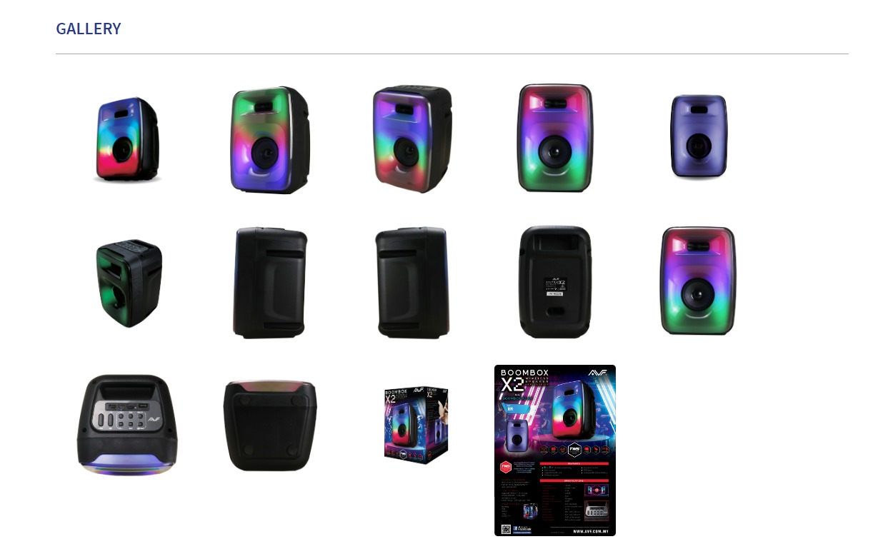 AVF BOOMBOX X2 NV 40Watt Bluetooth Portable Speaker RGB Wireless BT 5.0 ...