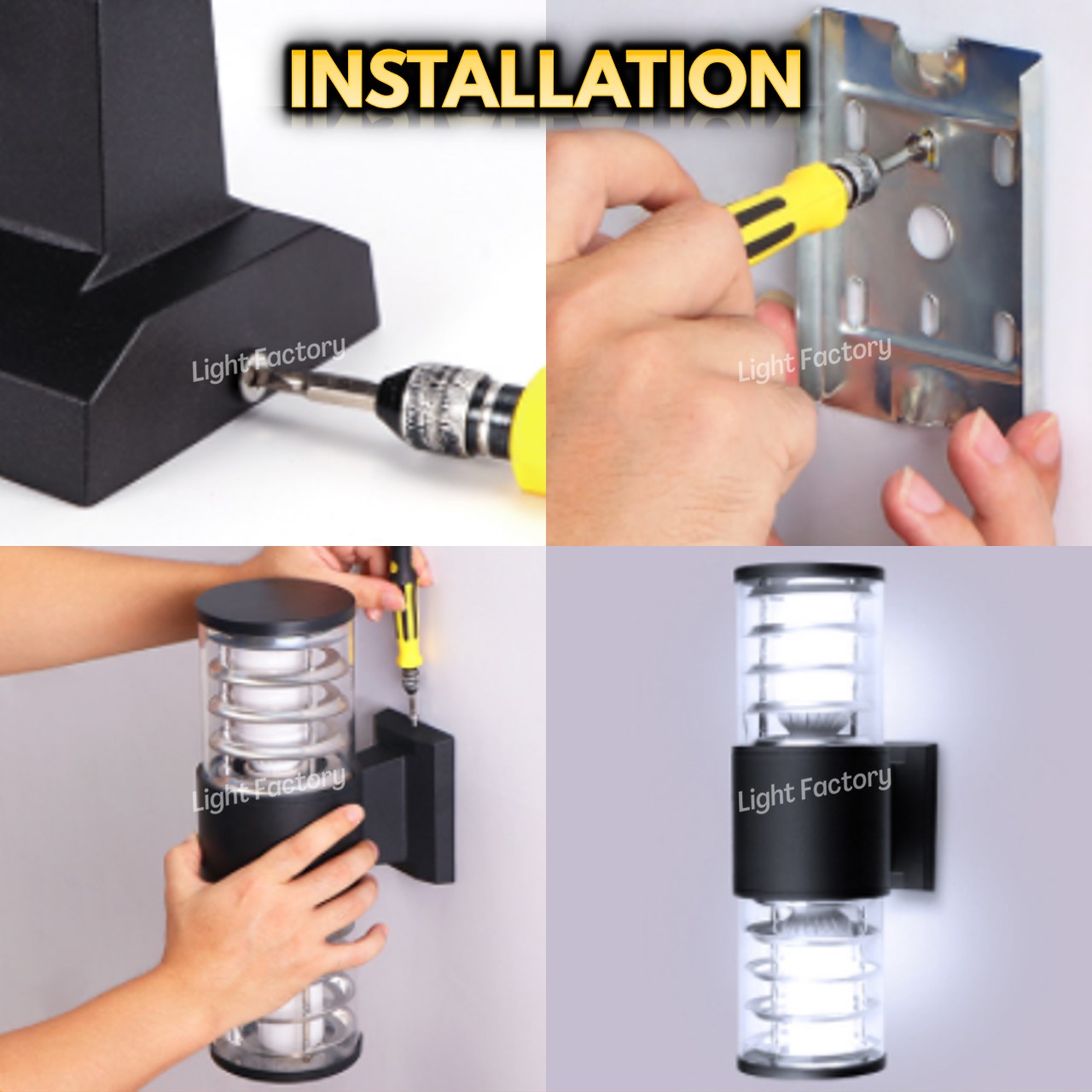 🔥HOT🔥LED E27 Holder Outdoor Modern Wall Light Single Head Weatherproof ...