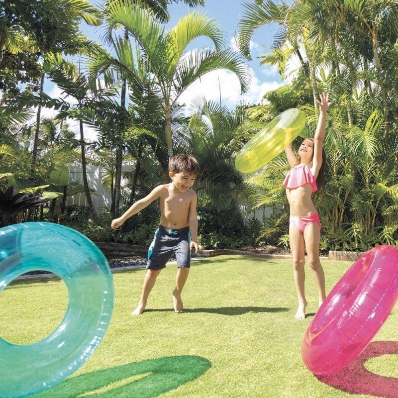 INTEX 59260 Transparent Tubes 76cm Swimming Pool Ring Floaties Water ...