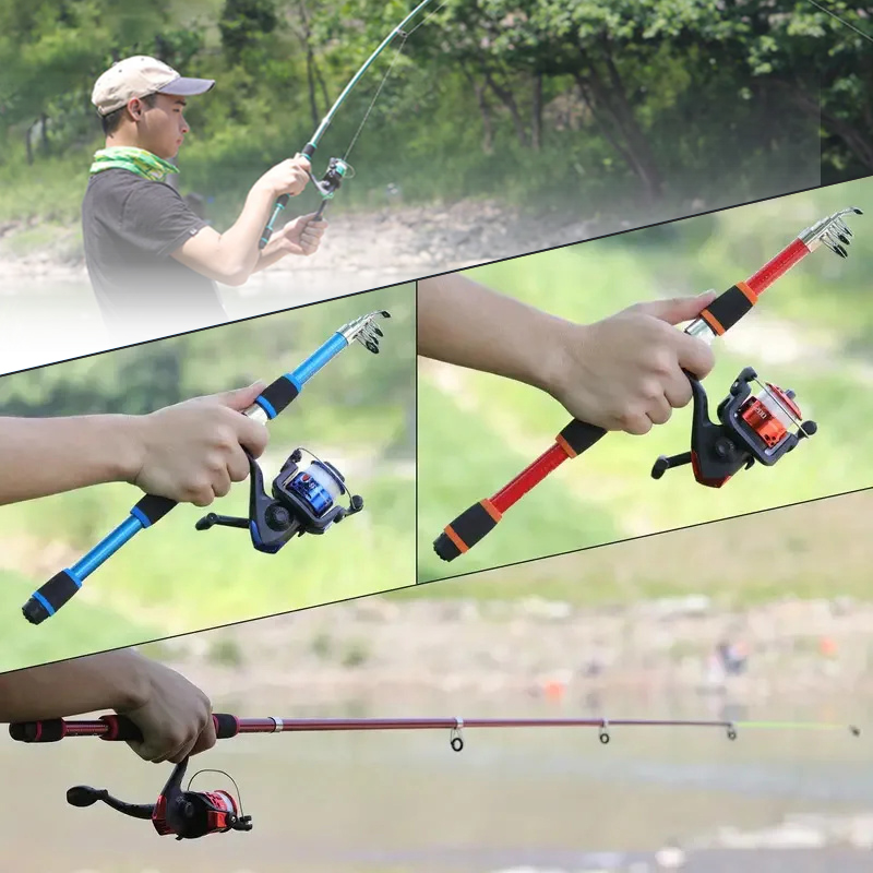 2424 new style Children -AdultsTelescopic Fishing Rod + 5.2:1 Spinning ...