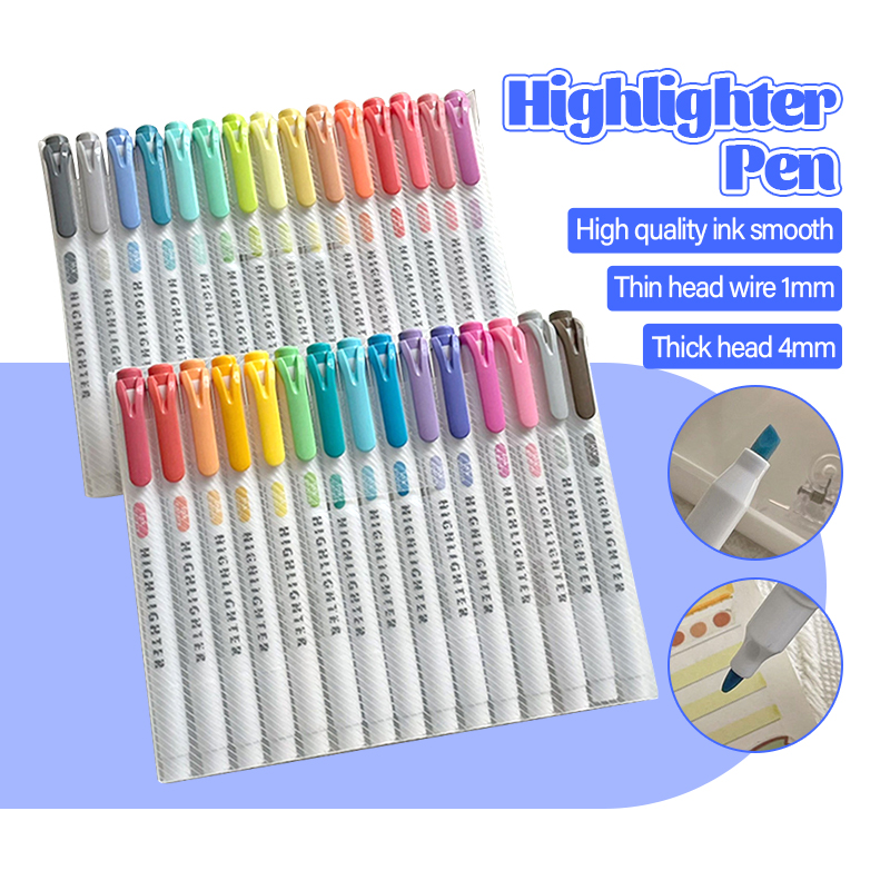 ️30 Color Creative Double-headed Highlighter Set Student Classroom ...