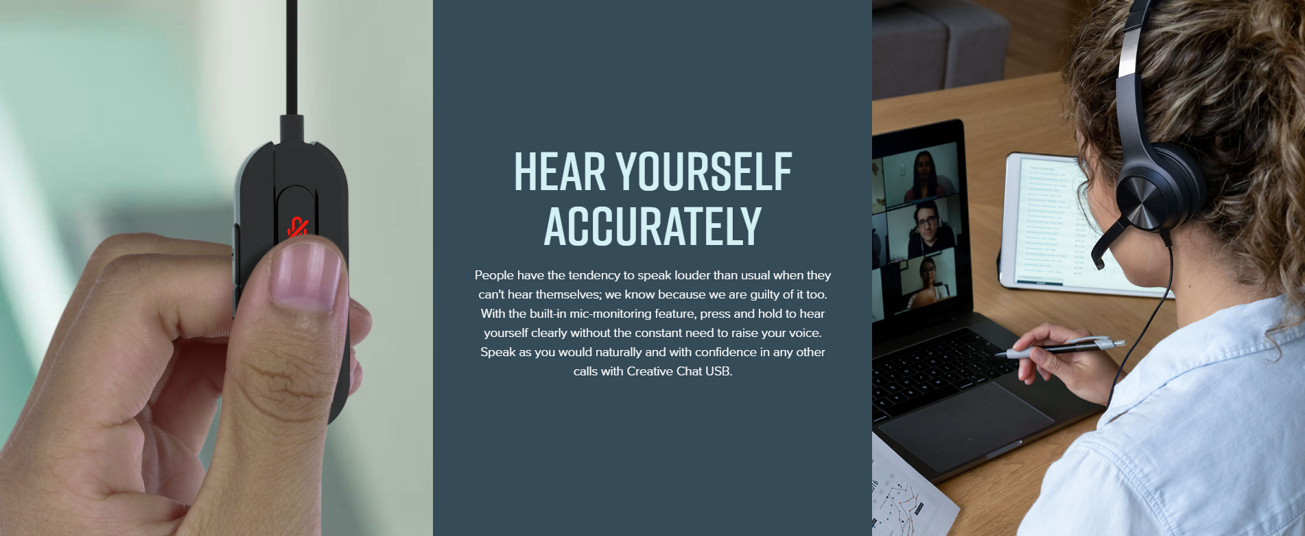 Creative Chat USB On-Ear Headset with Swivel-to-Mute Noise-Cancelling ...