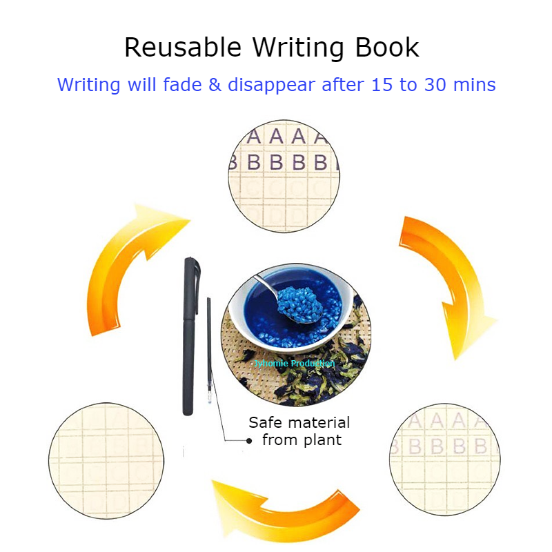 Writing Book Reusable Writing Book 4 Books Writing Book For Kids Buku ...