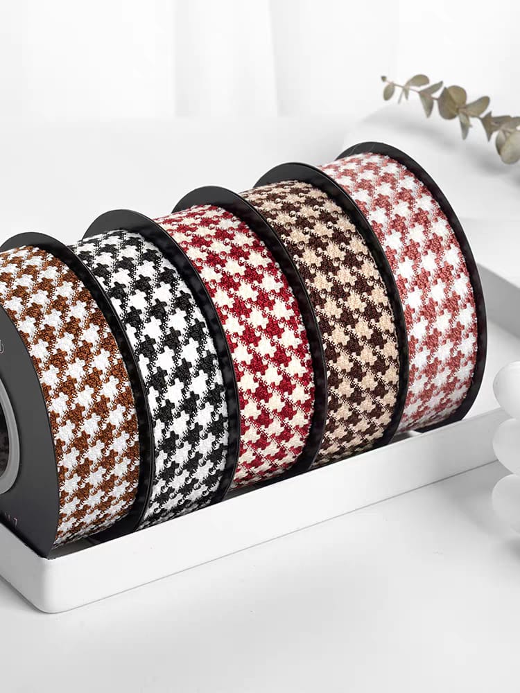 2.5CM Korean Fabric Plaid Ribbon Flower Bouquet Wrapper Ribbon | Shopee ...
