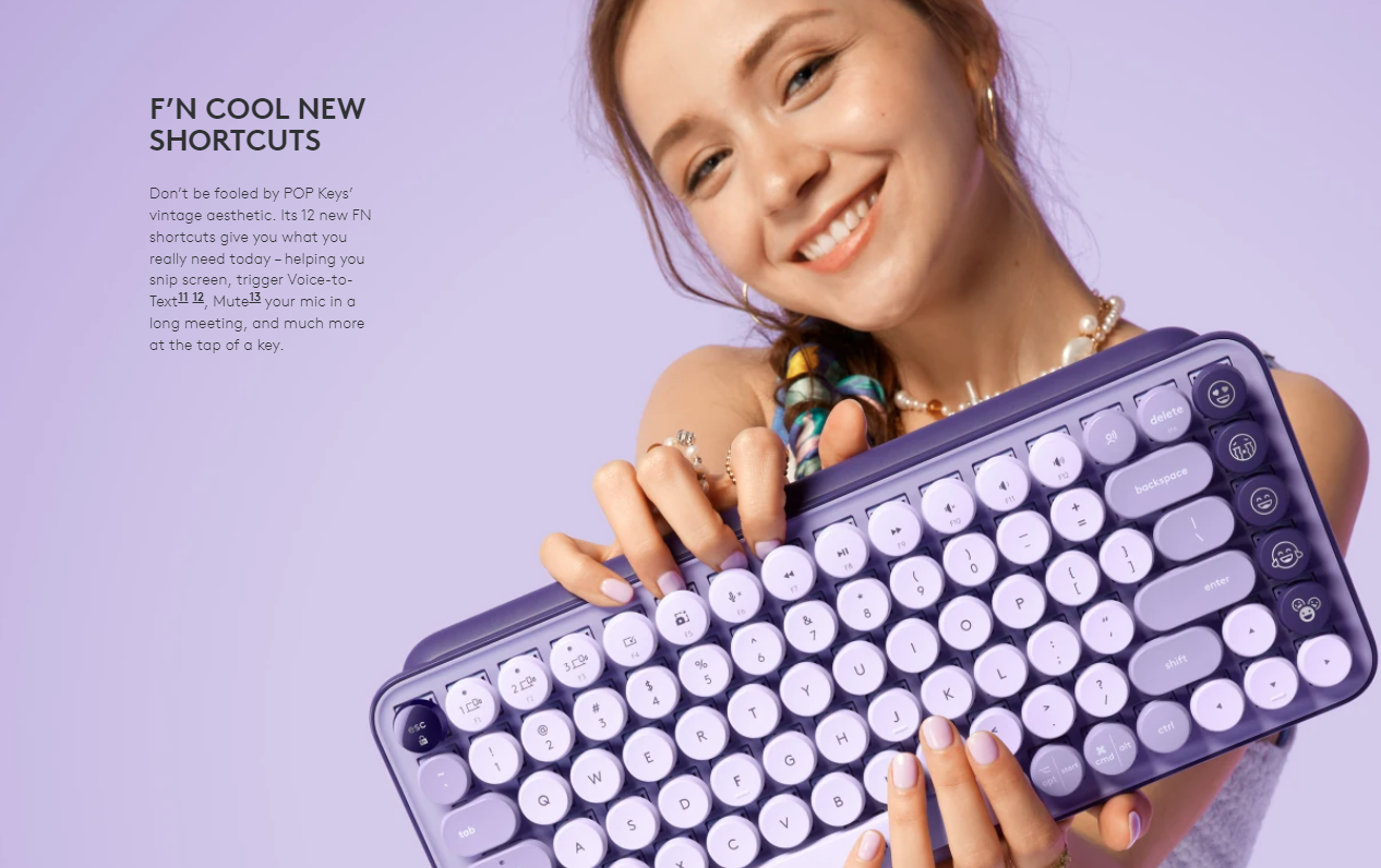 LOGITECH POP KEYS MECHANICAL WIRELESS KEYBAORD WITH CUSTOMISABLE EMOJI ...