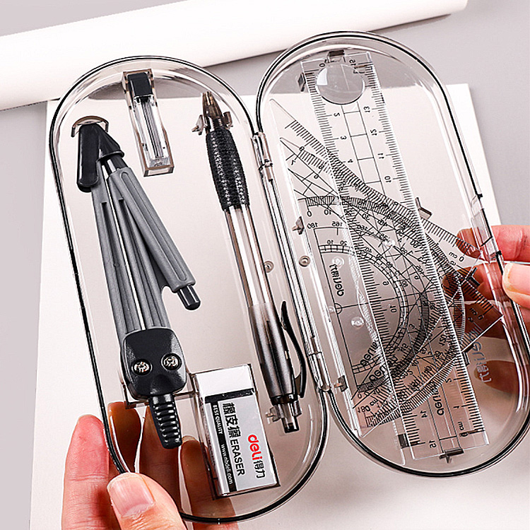 Mathematical Geometry Set 8-piece Drawing Tools Ruler protractor ...