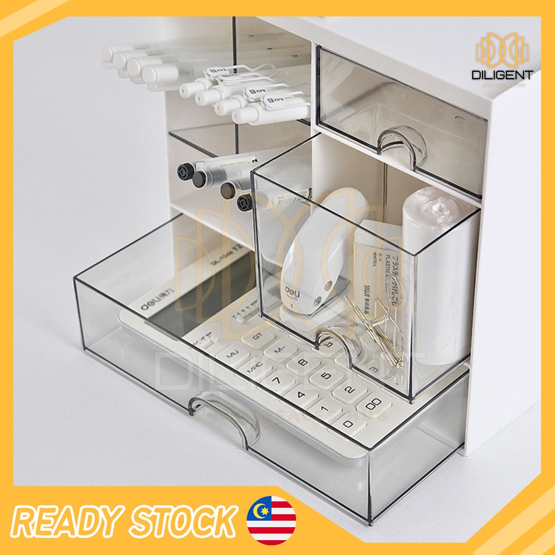 【D346 READY STOCK】 Multi Slots Stackable Drawer Storage Box Large ...
