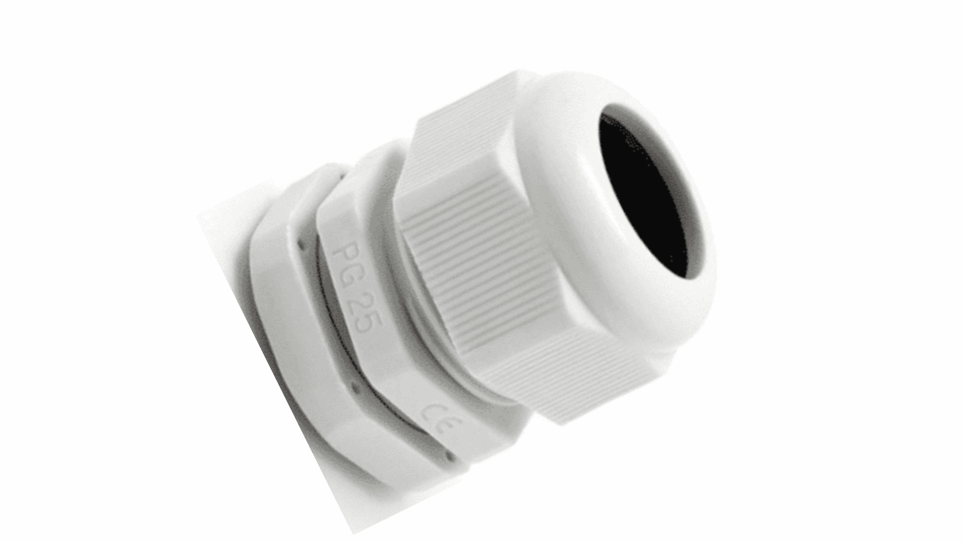 Outdoor IP68 Weatherproof PVC PG25 Nylon Cable Gland Socket Joint White ...