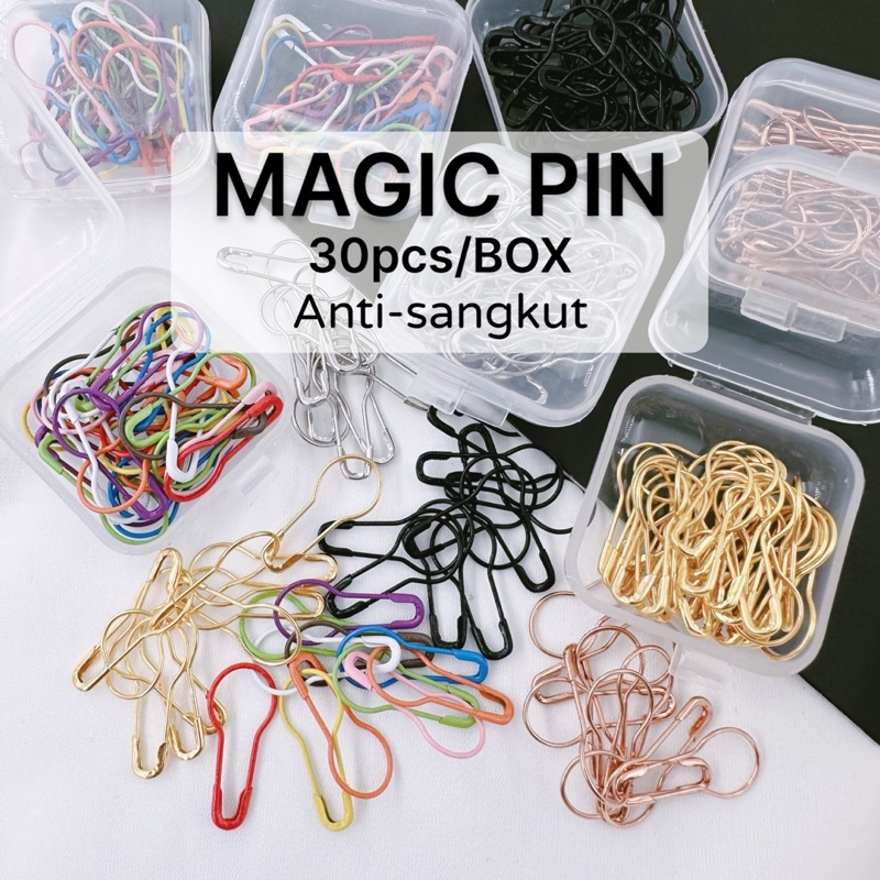 Elegant Brooch 30pcs [FREE BOX] Magic Pin Gourd Metal Pin Jarum Satey ...