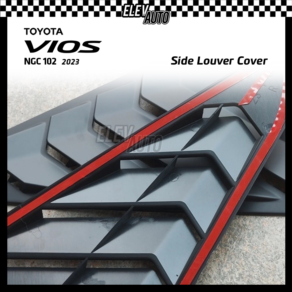 Toyota Vios 2023-2024 NGC102 MATTE BLACK Side Louver Cover Shark Fin ...