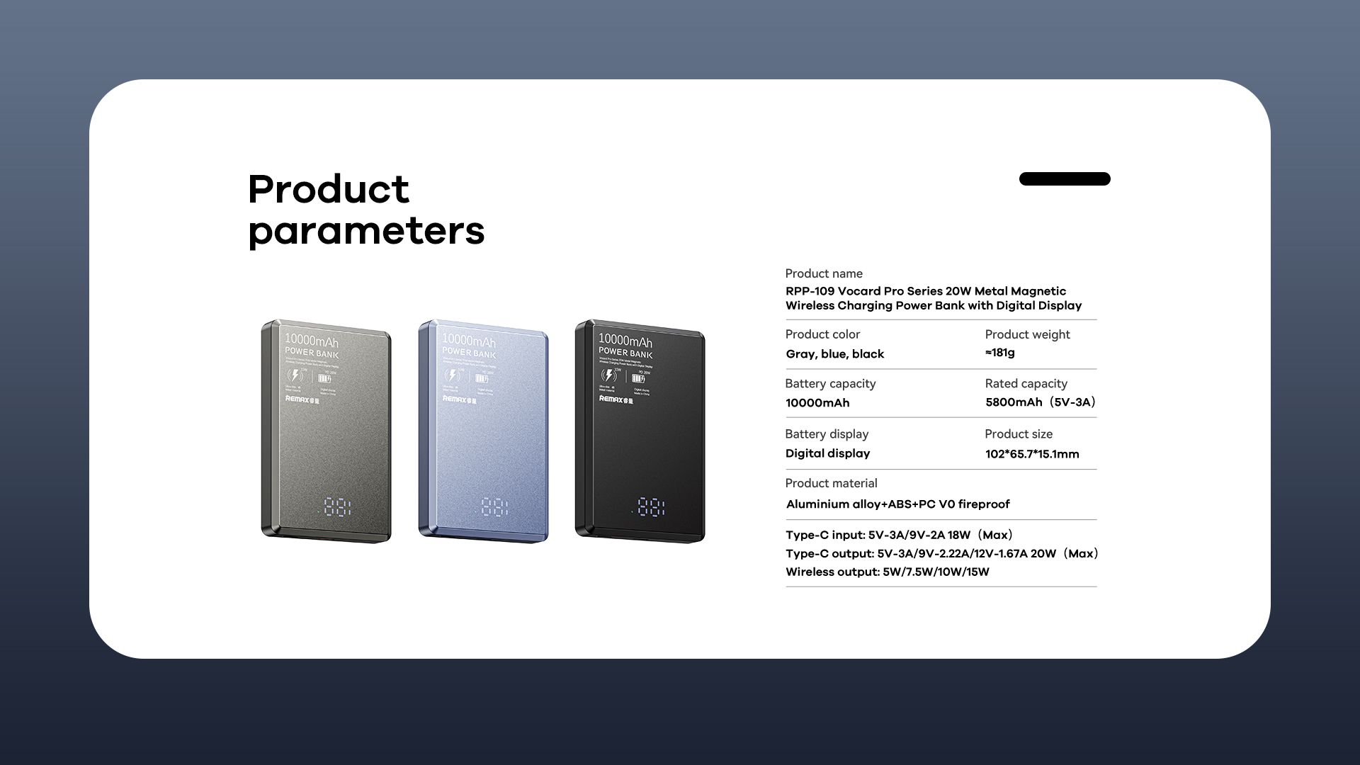 [ CCC ] Remax RPP-107/RPP-109 20W 5000/10000mAh Magnetic Wireless Fast ...