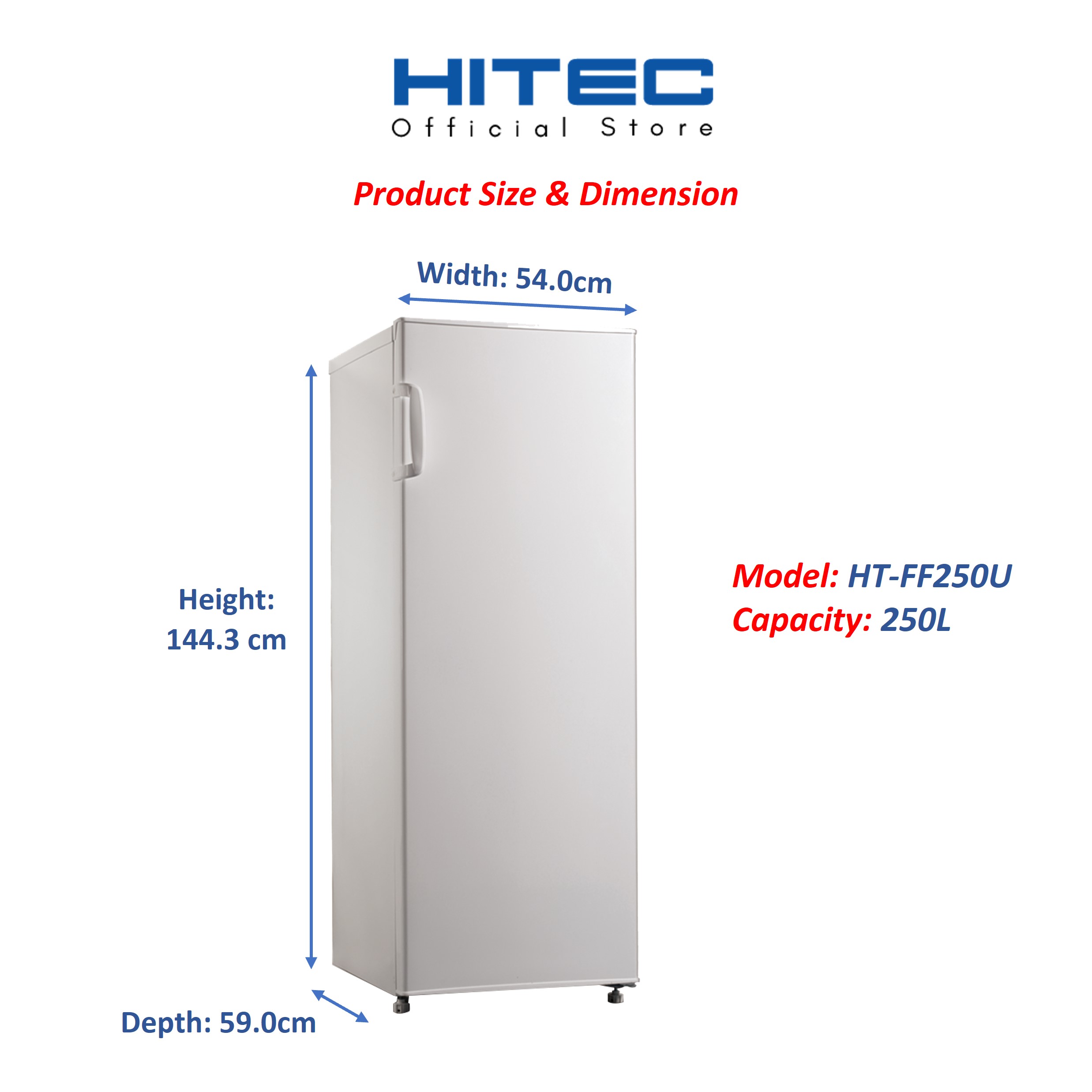 Hitec Frost Free Upright Freezer (250L) HTFF250U Shopee Malaysia