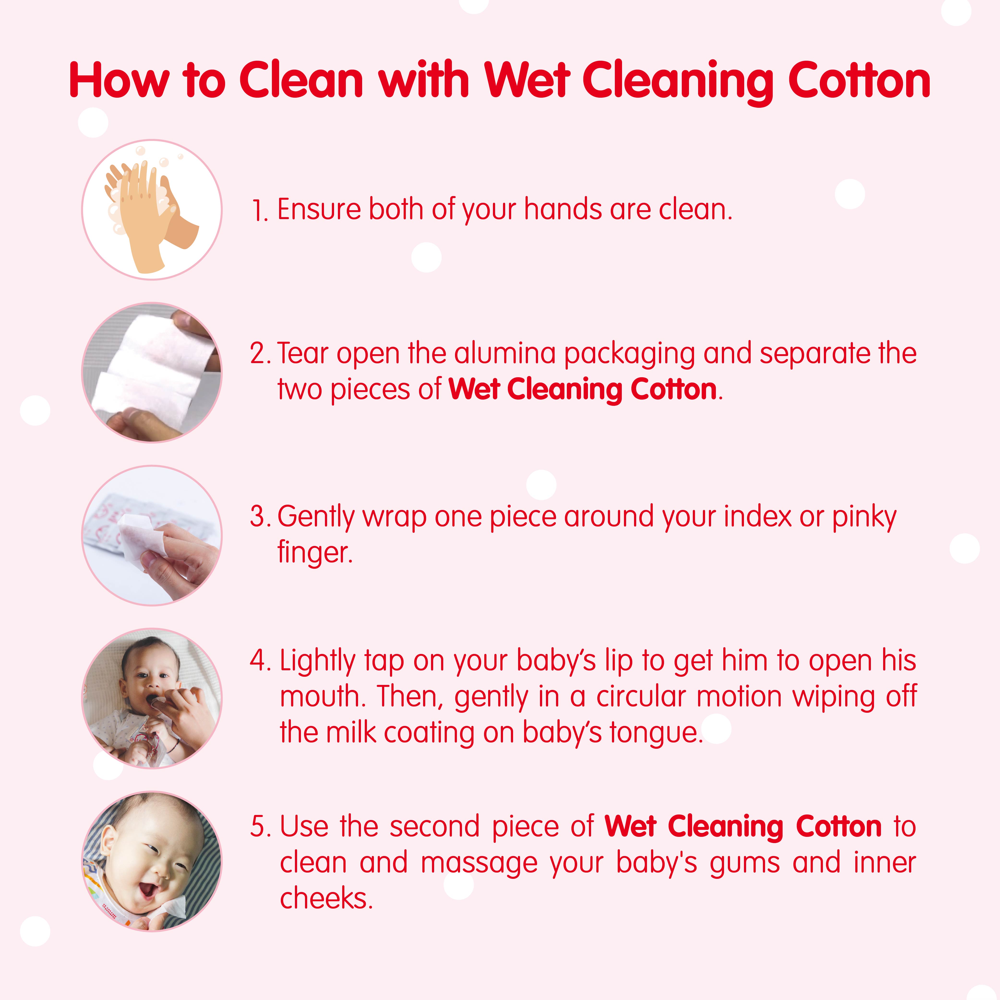 Suzuran Baby Wet Cleaning Cotton Sterilized Baby Oral Wipes (30 Packs ...