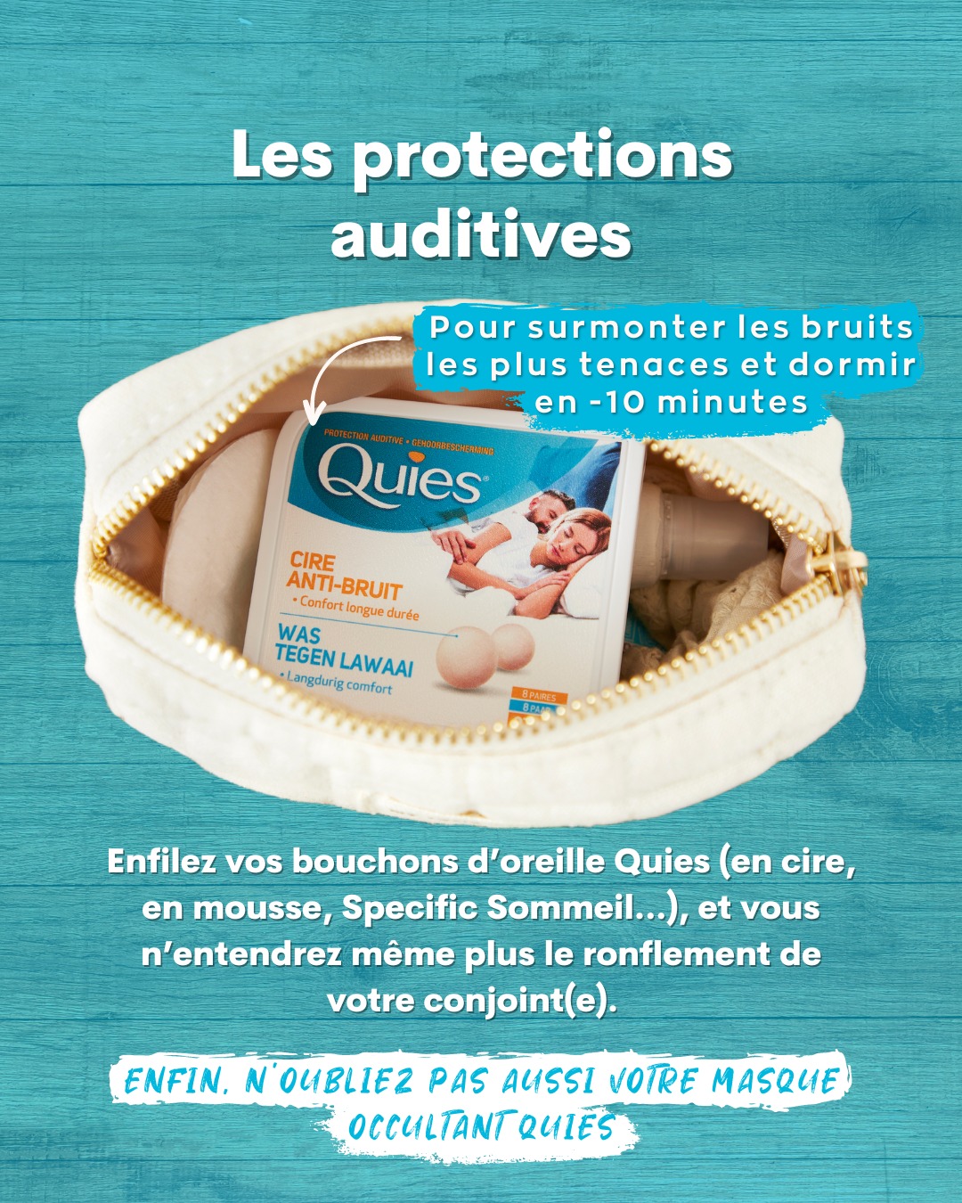 🇫🇷 France Quies Moldable Wax Ear Plugs, 3 Pairs Anti Noise Sleep