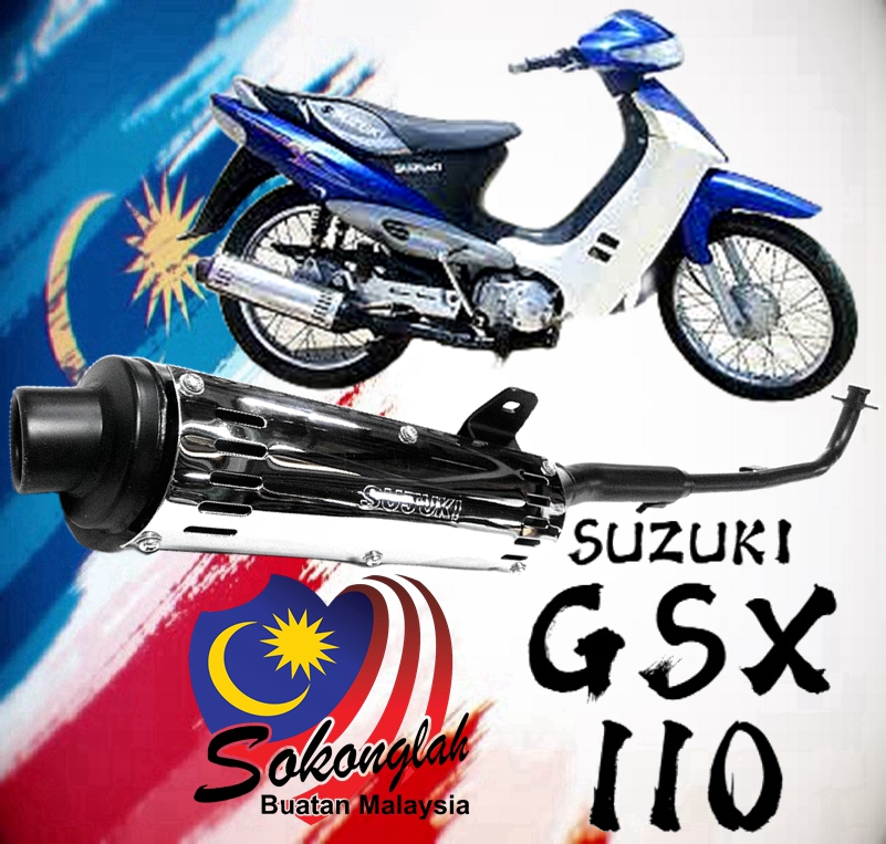 SUZUKI GSX110 GSX 110 STD EXHAUST EJM MUFFLER ORI ORIGINAL OEM STANDARD ...