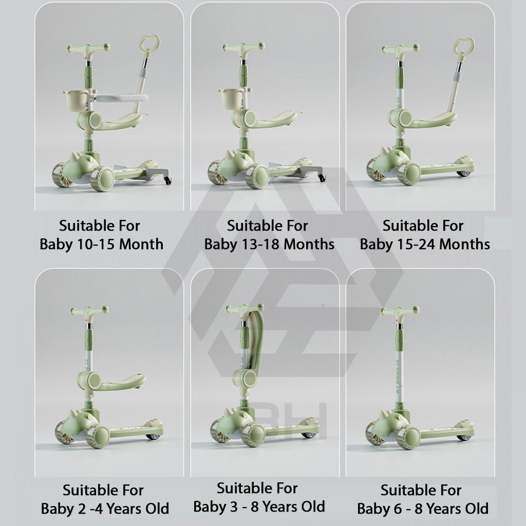 3H SKUTER 3 RODA MJQ - 3 Wheel Kid Scooter Dengan Muzik & Lampu, Hadiah ...