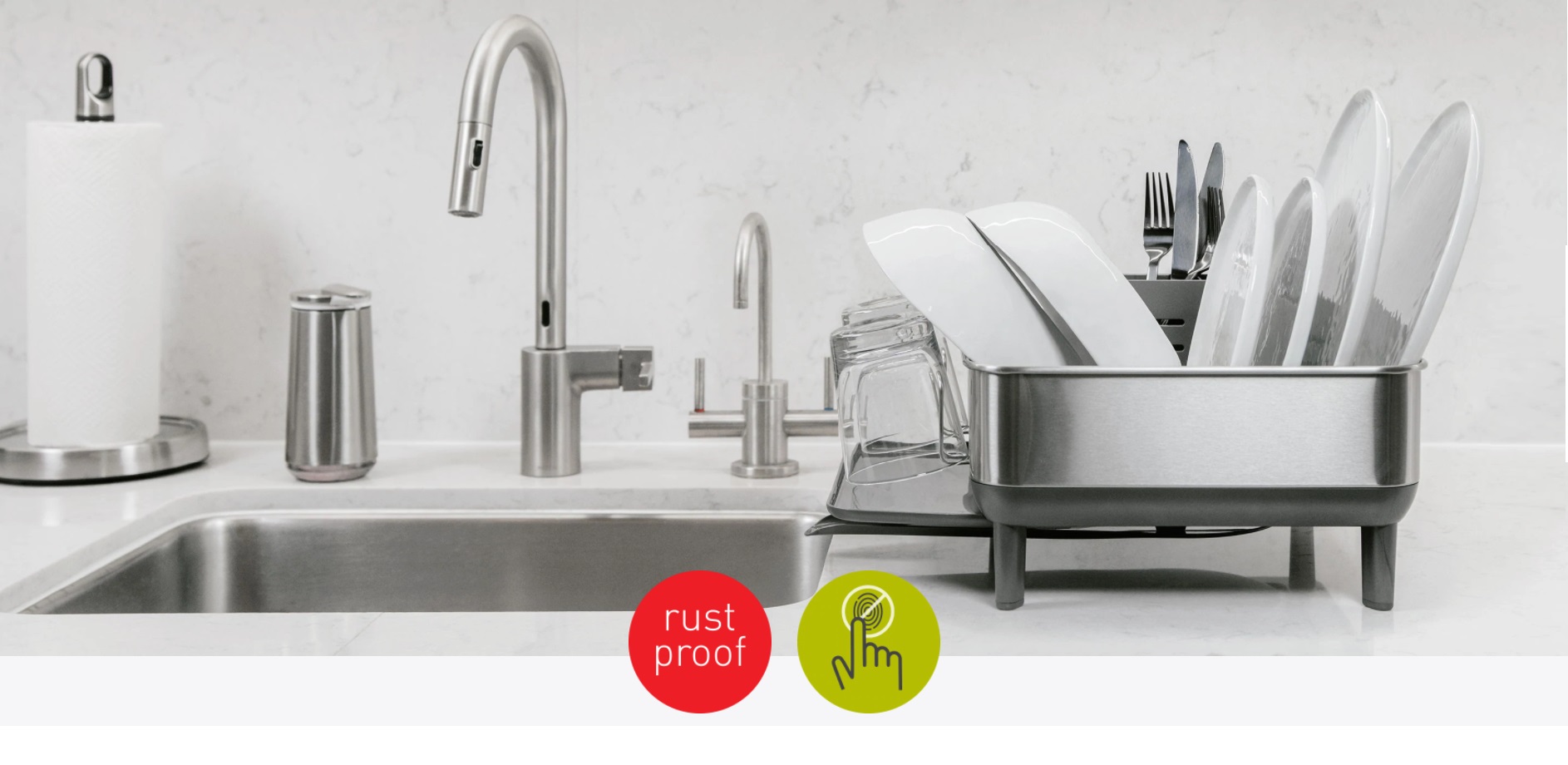 simplehuman Premium Compact steel frame dish rack Quality Dishrack ...