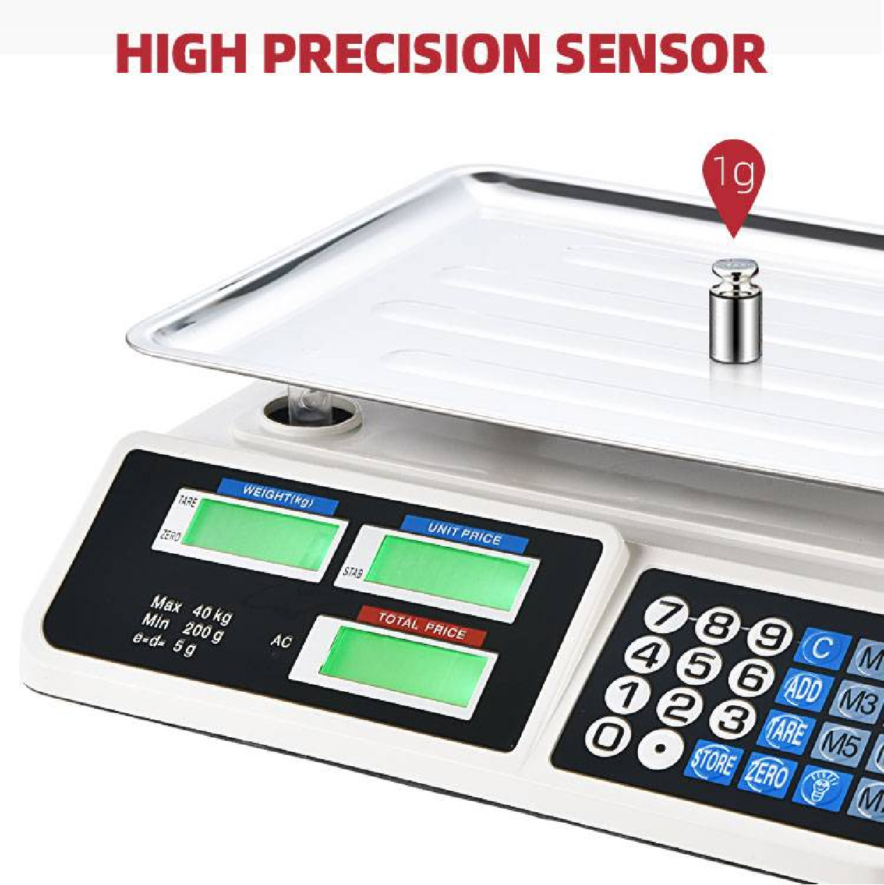 40KG Rechargeable Electronic Digital Price Weighing Scale Supermarket ...