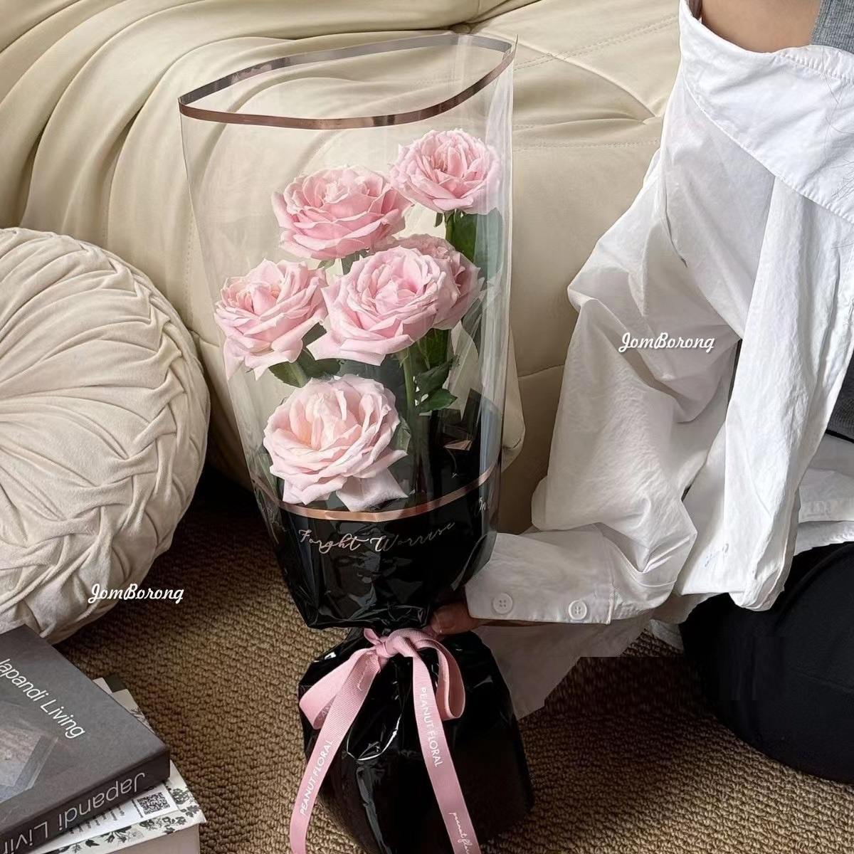 (20PCS) ONLY HAPPINESS Flower Wrapping Paper Bouquet Gift Florist ...