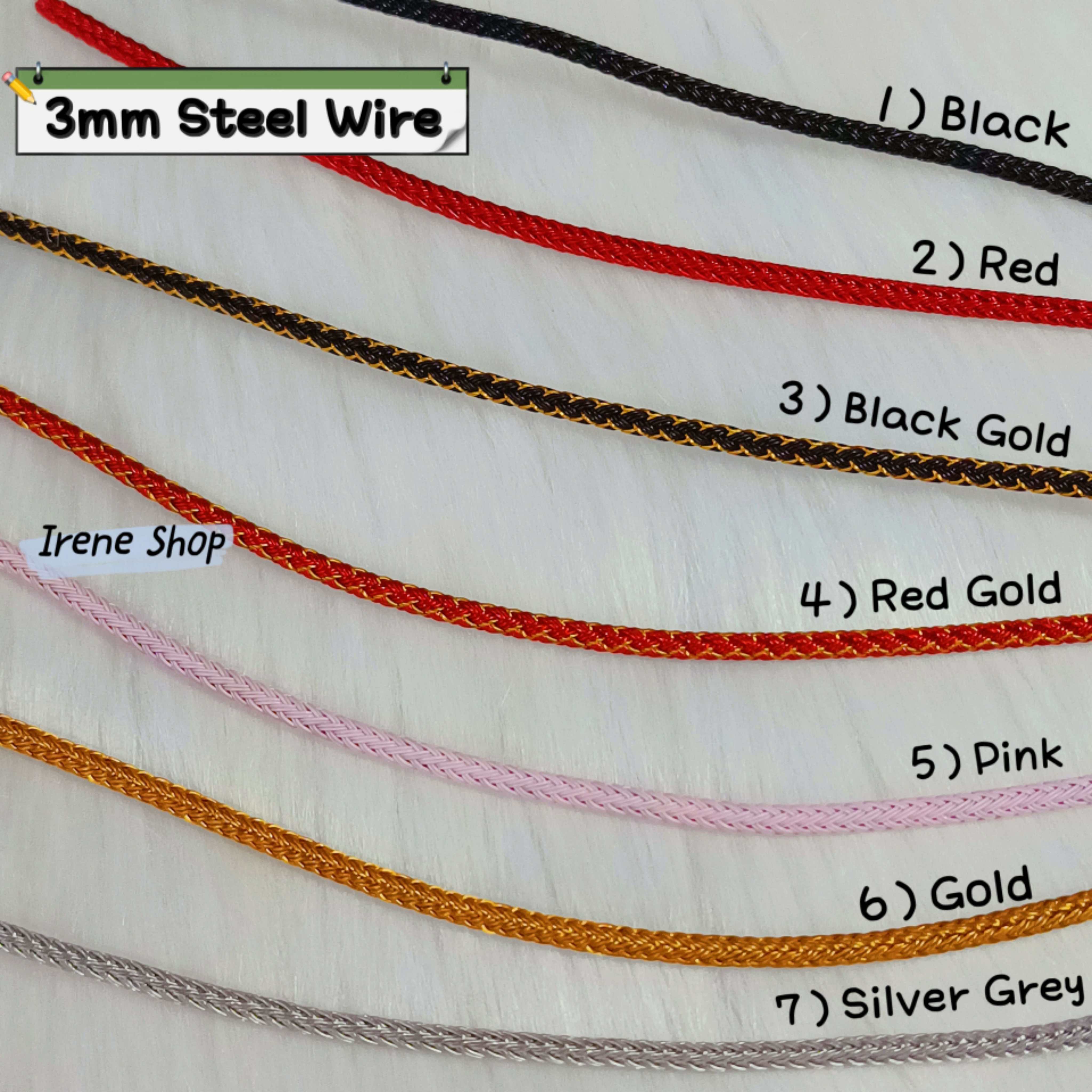 Ready Stock 3mm Double Adjust Waterproof Steel Wire Rope Bracelet ...