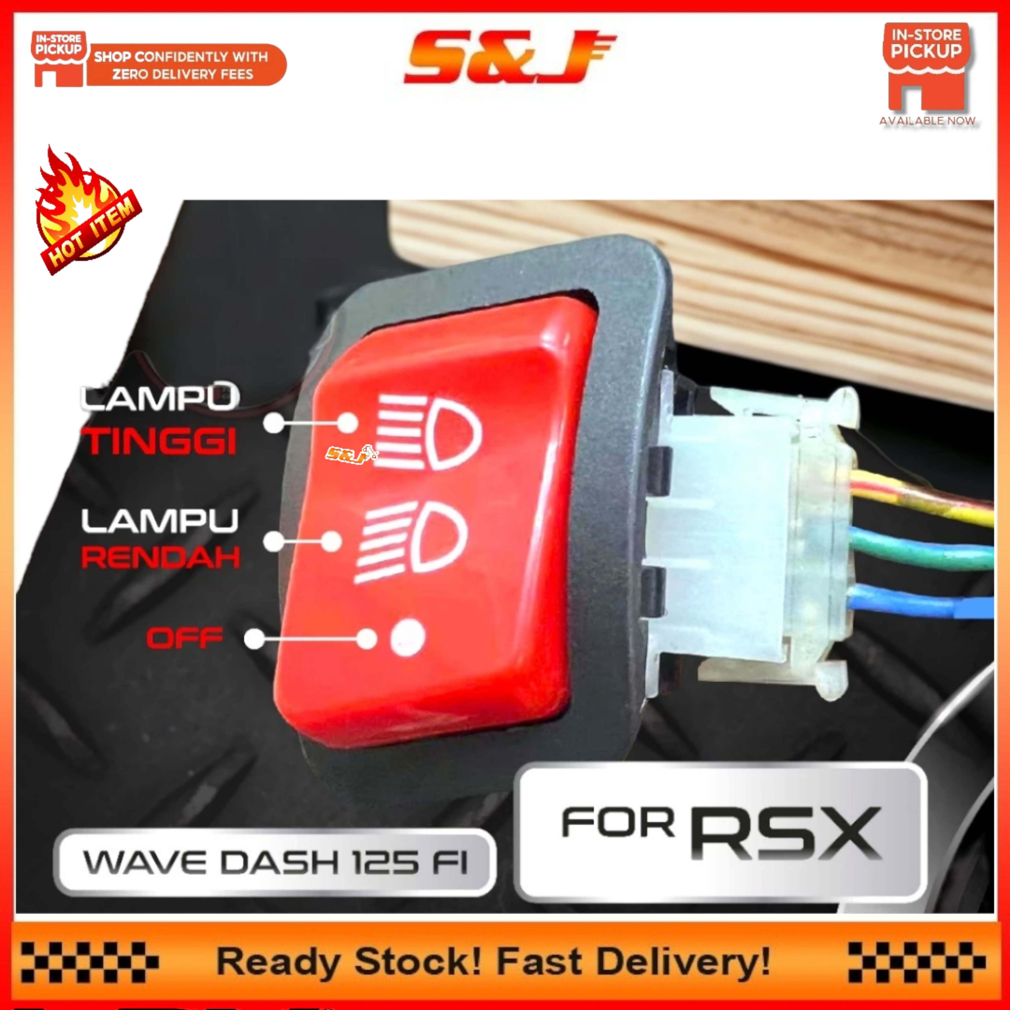 RS150 RSX RED HI LOW BUTTON ON OFF LIGHT DOUBLE SIGNAL STARTER ENGINE ...