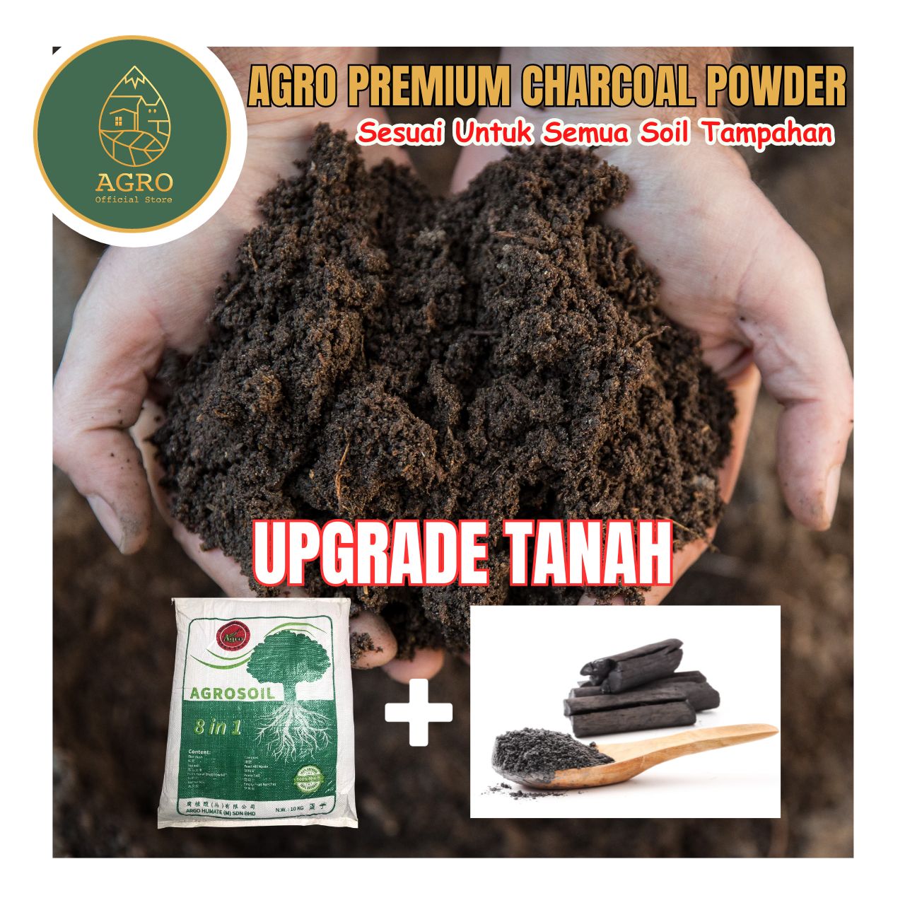 Agro Premium 100% Natural Actived Charcoal Powder Serbuk Arang Tanah ...