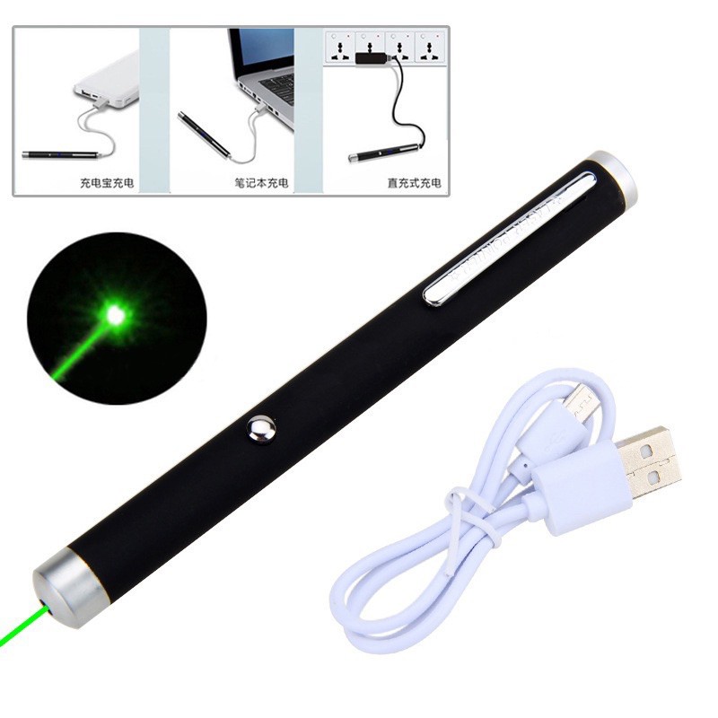 USB Charging LED Laser Pointer Pen 5mw Powerful Flashlight (without box ...