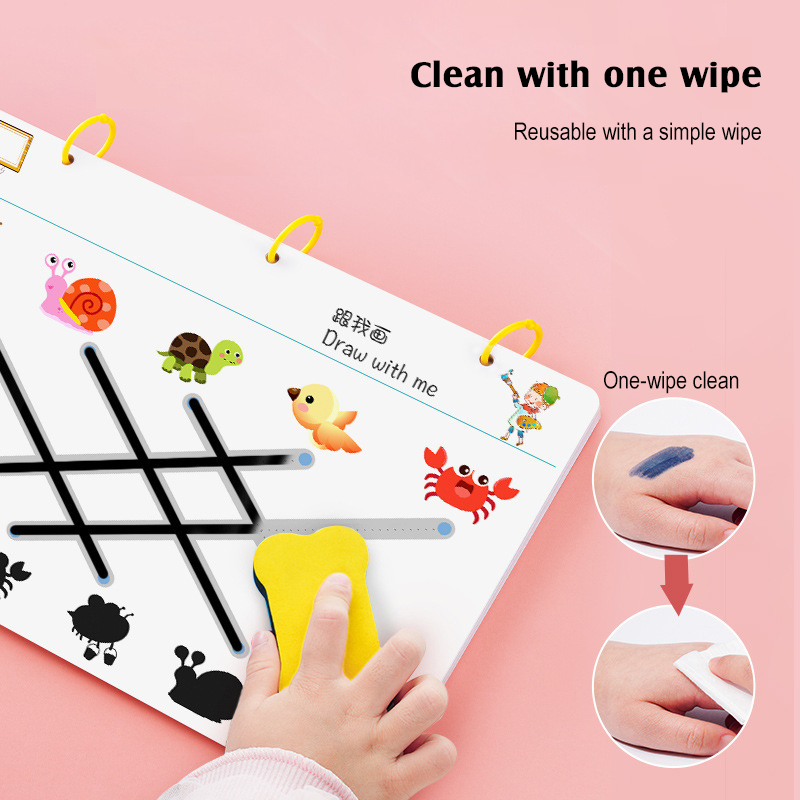 Kid Magical Tracing Workbook Educational Toy with Erasable Pen Drawing ...