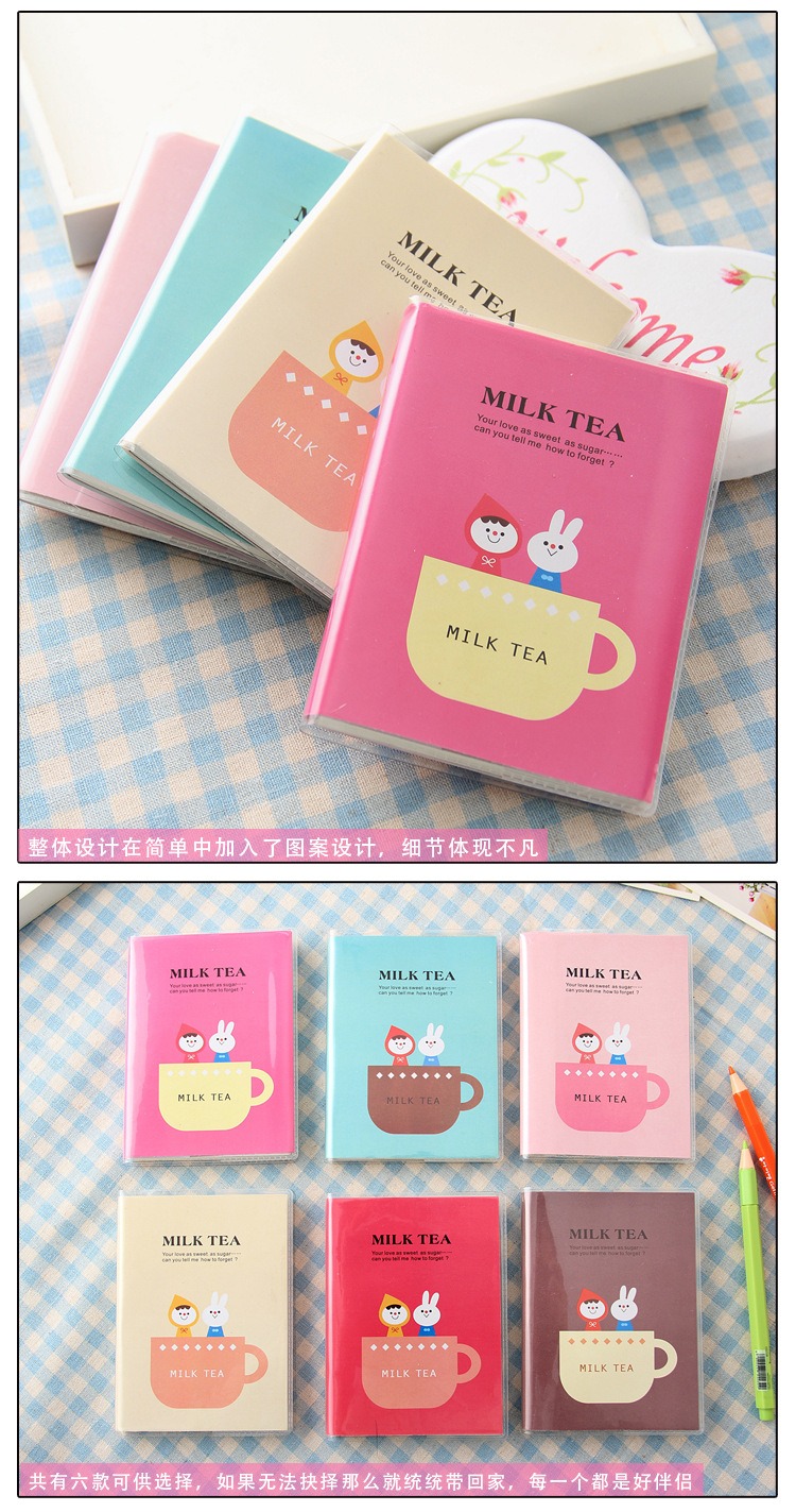 Milk Tea Notebook WG-10315 Pocket Size Soft Cover Notebook Cute Cartoon ...