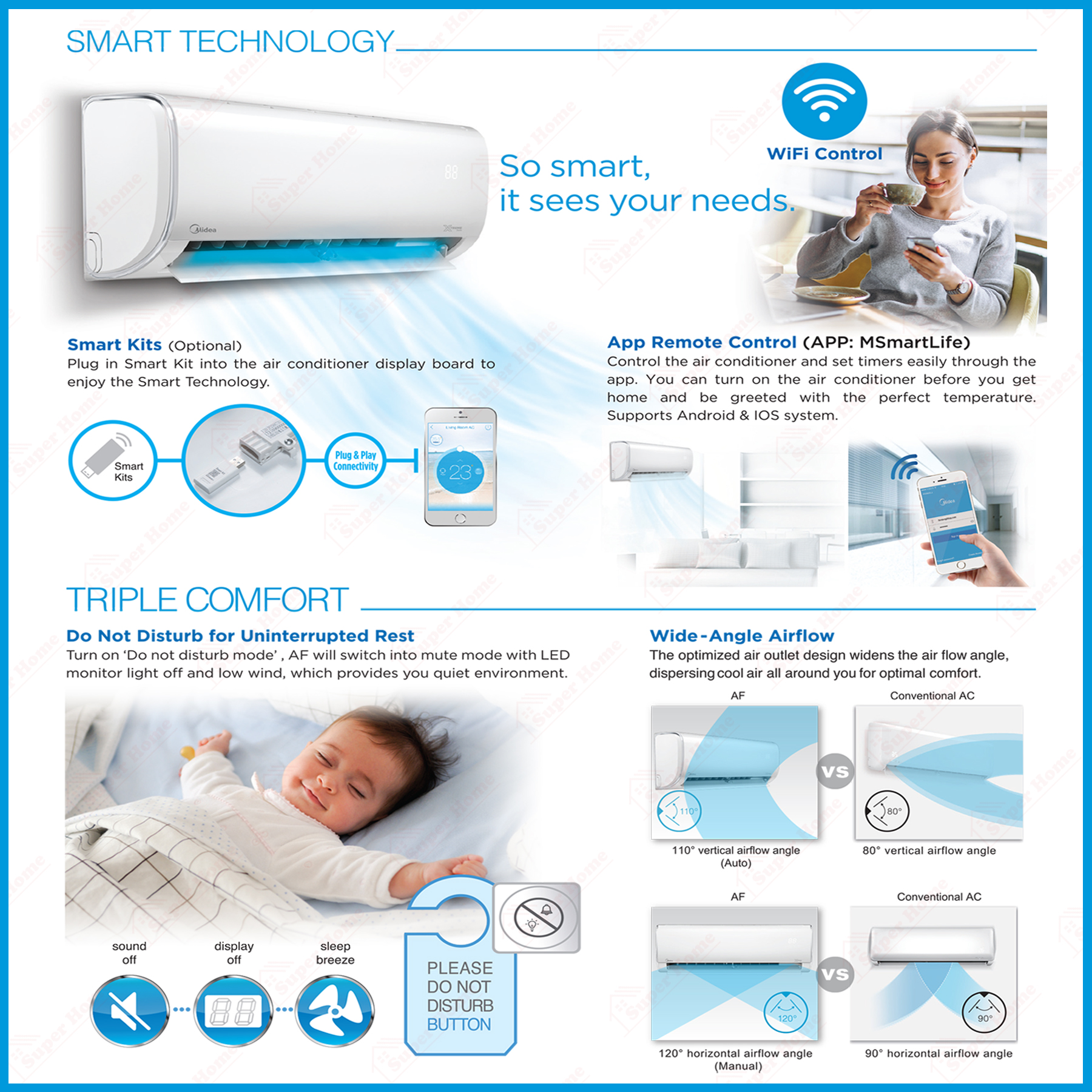 Midea R32 Non Inverter Aircond ((Xtreme Dura)) 1.0hp - 2.5hp MSGD ...
