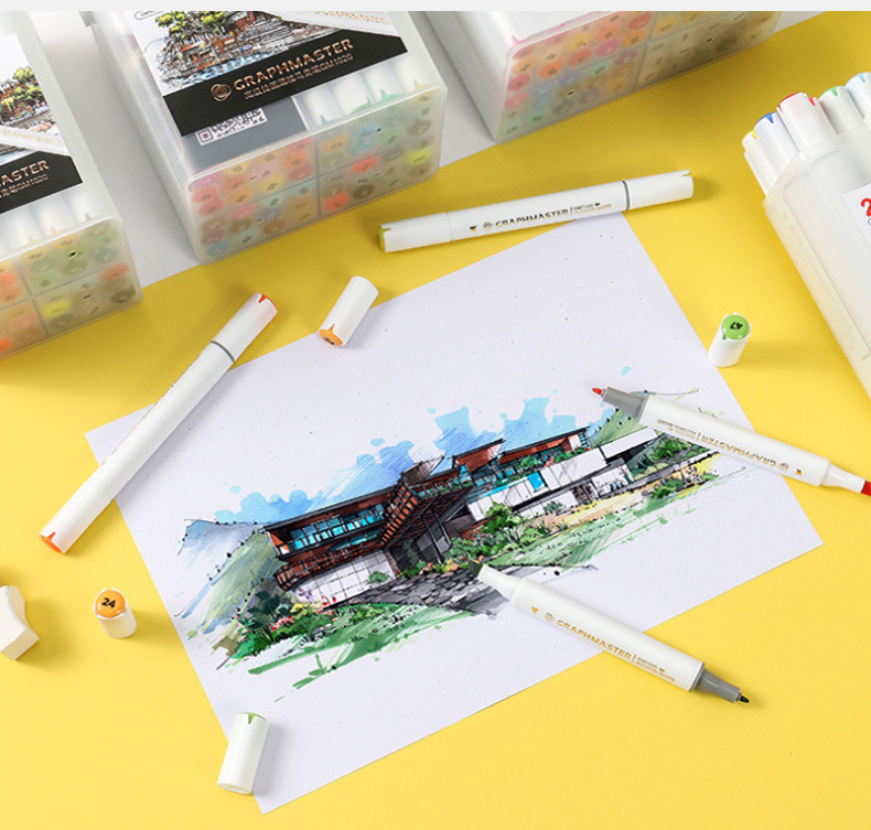 STA GM1020 Twin Tip Art Marker Pen Drawing Copic Pewarna Painting Pen ...