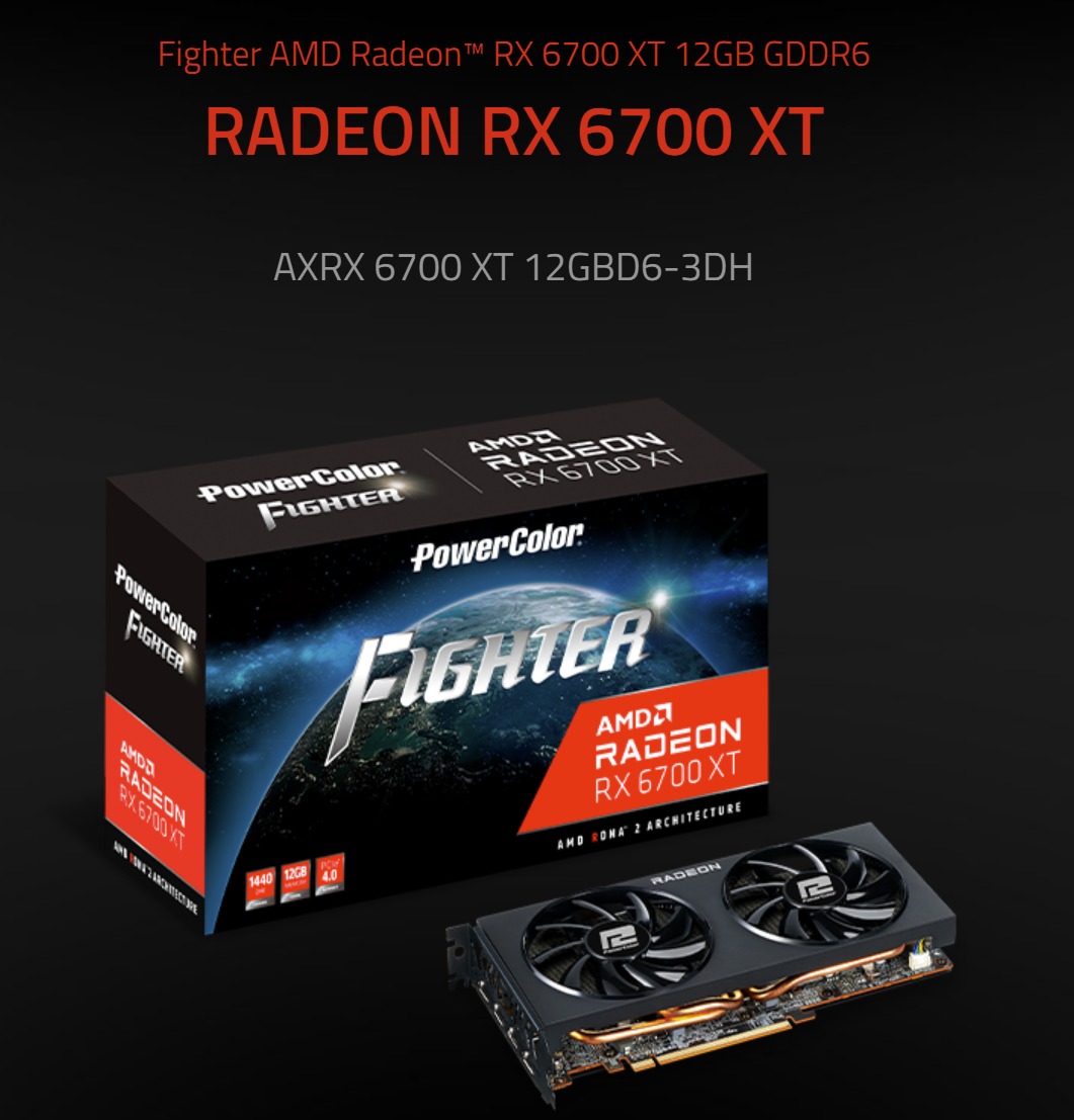 PowerColor RX 6700 XT FIGHTER 12GB GDDR6 AMD ATI Radeon RX6700 XT 12G ...