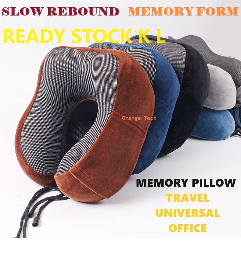 Travel Neck Pillow Comfortable Memory Foam U-Shaped Cusion For Orange
