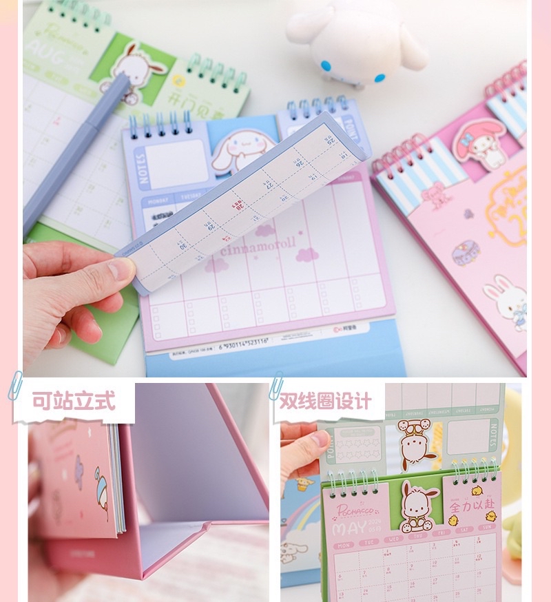 2025 Calendar Sanrio Kuromi Cartoon Desk Calendar Weekly Planner
