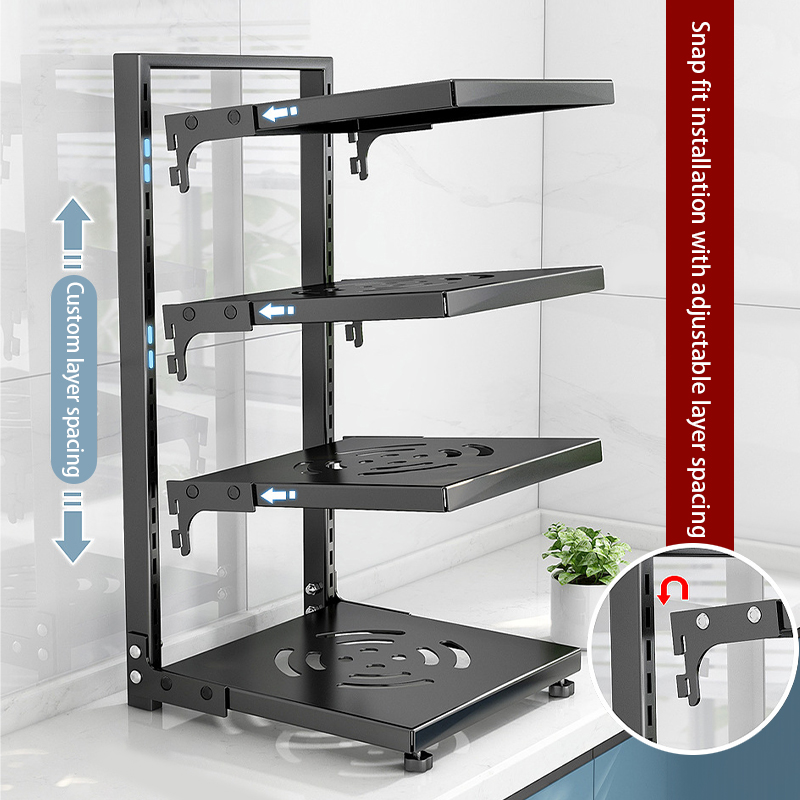 In Stock Kitchen Rack Pot Rack 2-4 Tiers Stainless Steel Adjustable Pot ...