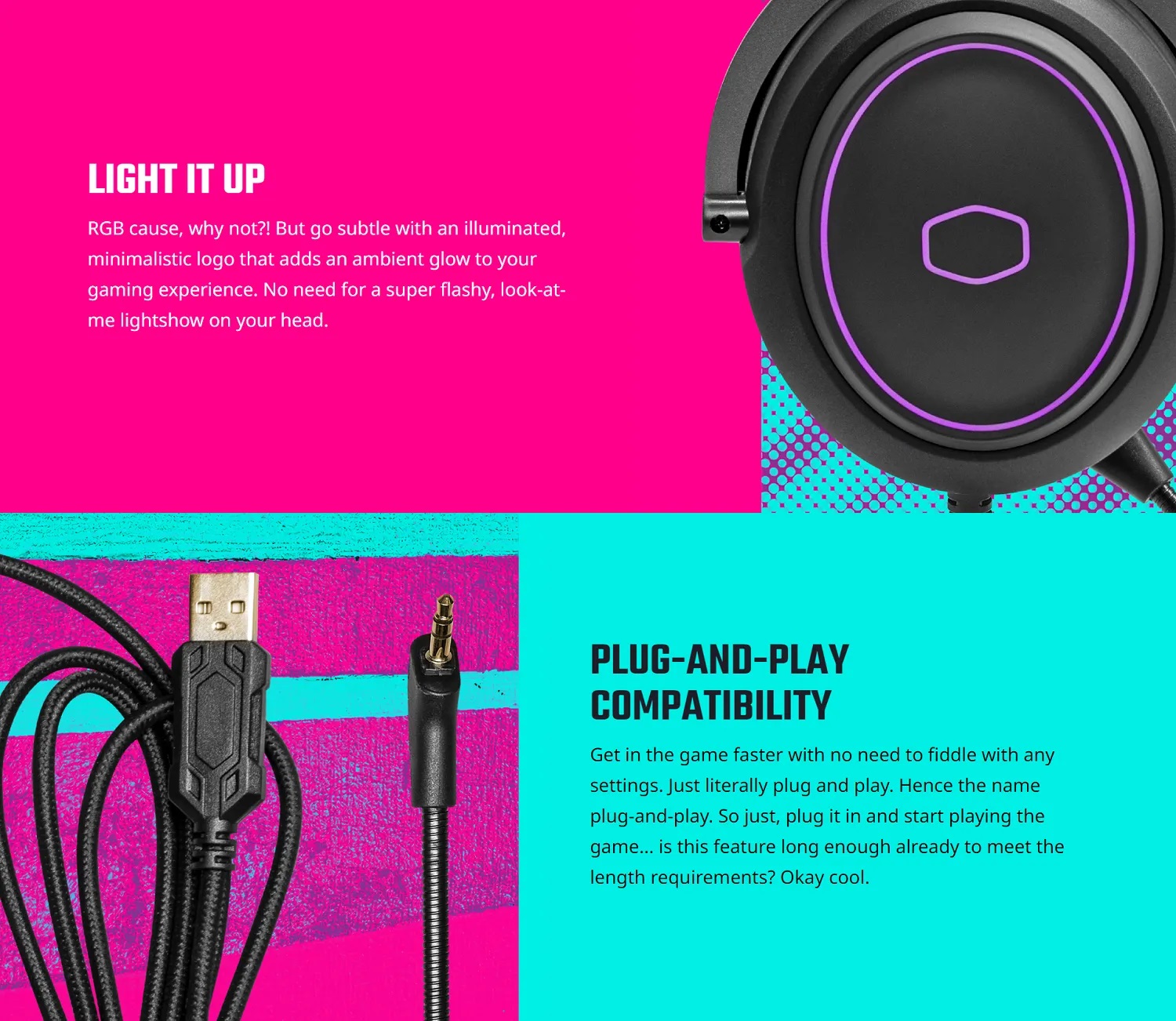 COOLER MASTER CH331 Wired USB Gaming Headset Virtual 7.1 Surround CH ...