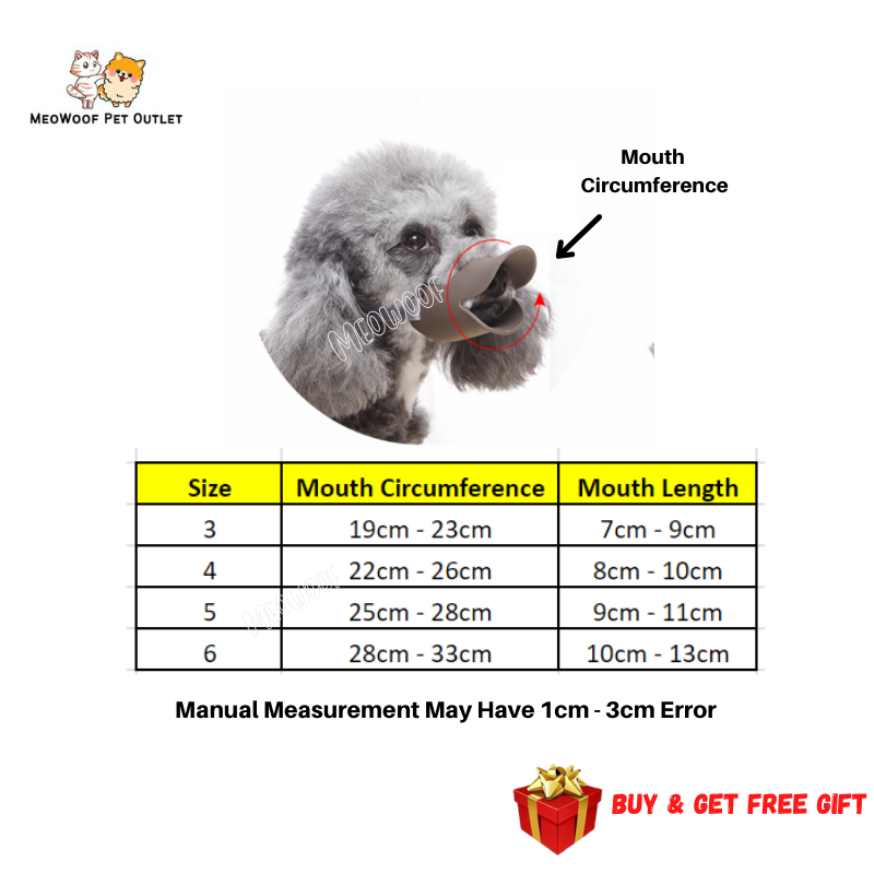 MEOWOOF Dog Mouth Cover Adjustable Dog Muzzle Dog Mouth Guard Dog Anti